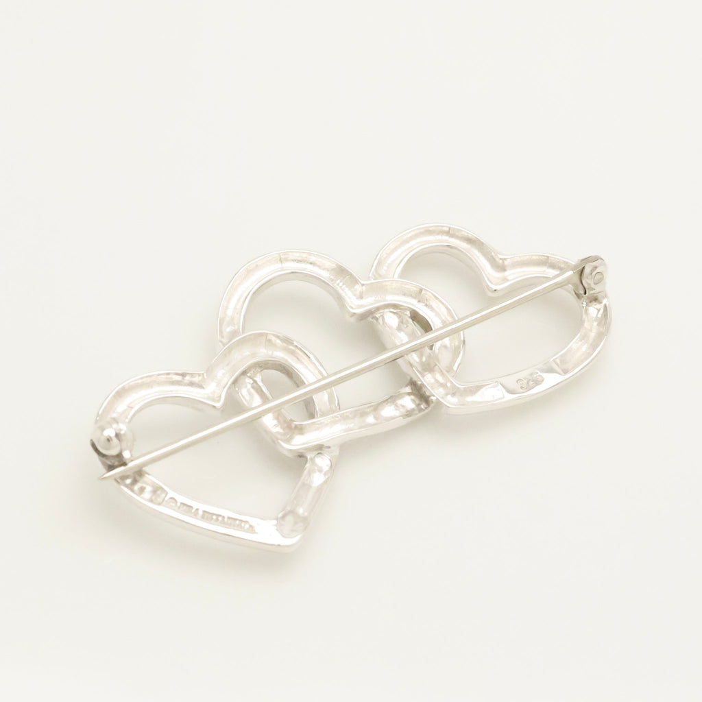 TIFFANY&Co. トリプル オープン ハート ピン ブローチ AG925