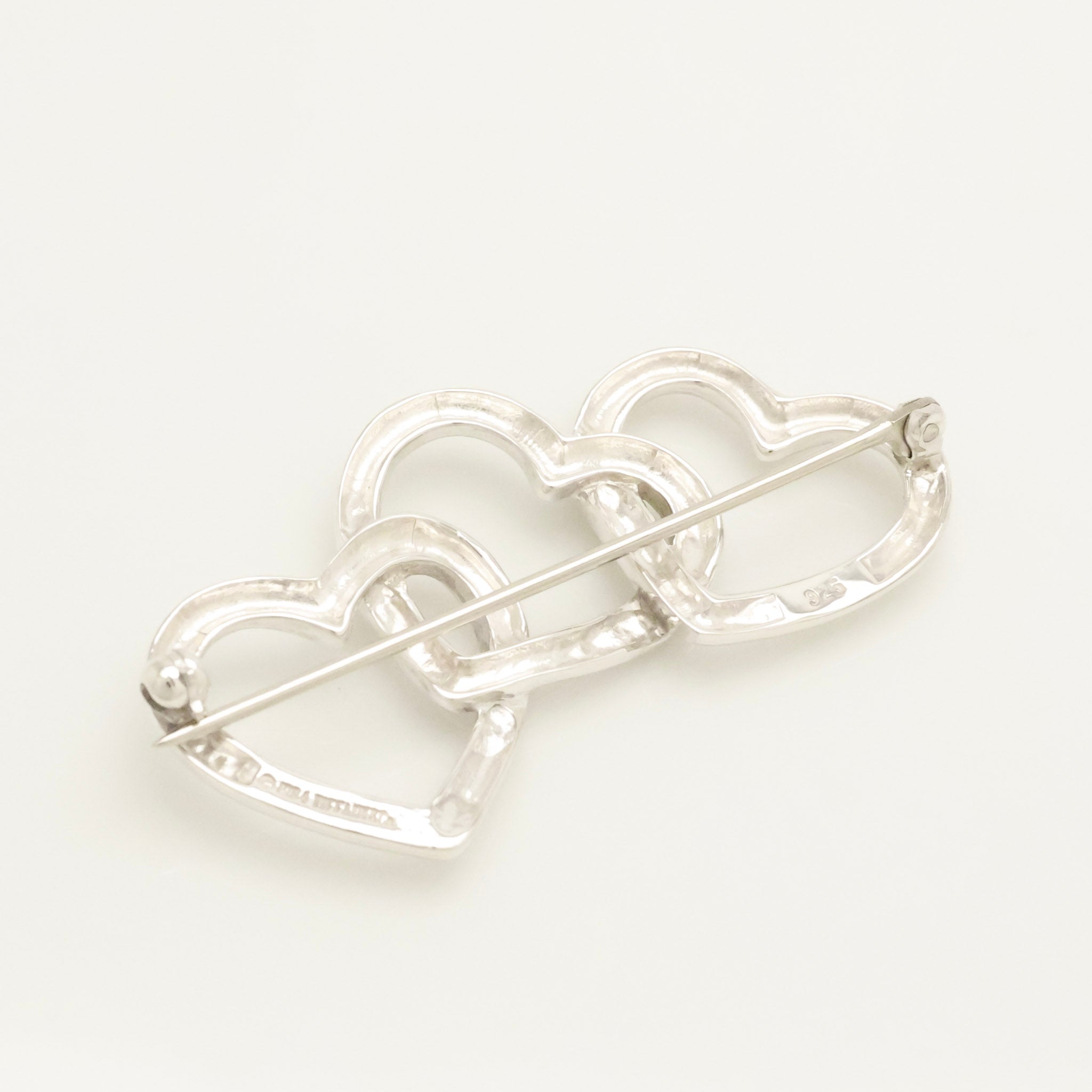 TIFFANY&Co. トリプル オープン ハート ピン ブローチ AG925