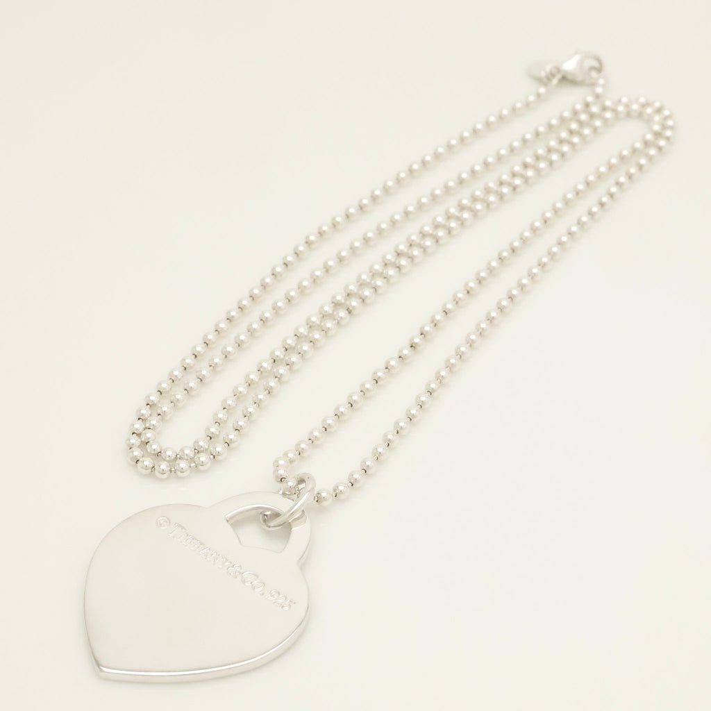 TIFFANY&Co. リターントゥ ティファニー ラージ ハート タグ ボール チェーン ネックレス AG925
