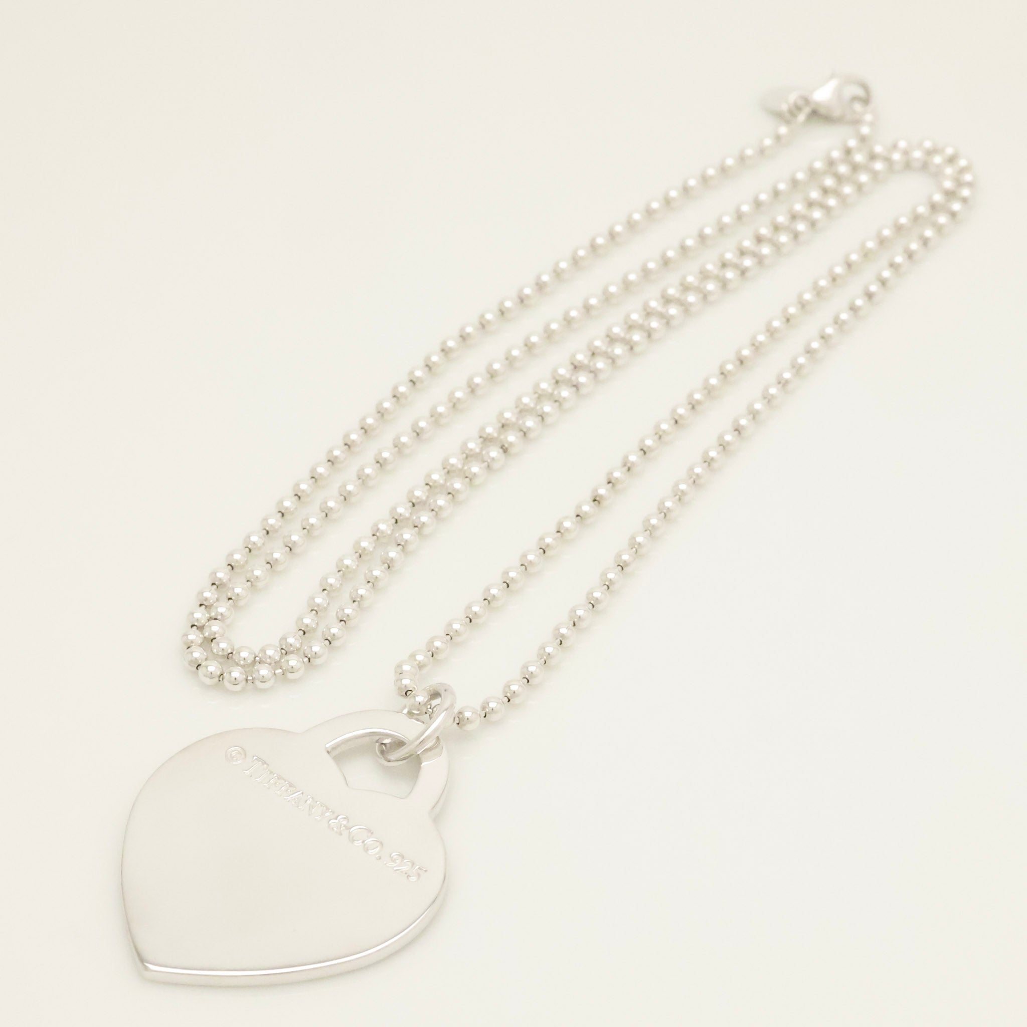 TIFFANY&Co. リターントゥ ティファニー ラージ ハート タグ ボール チェーン ネックレス AG925