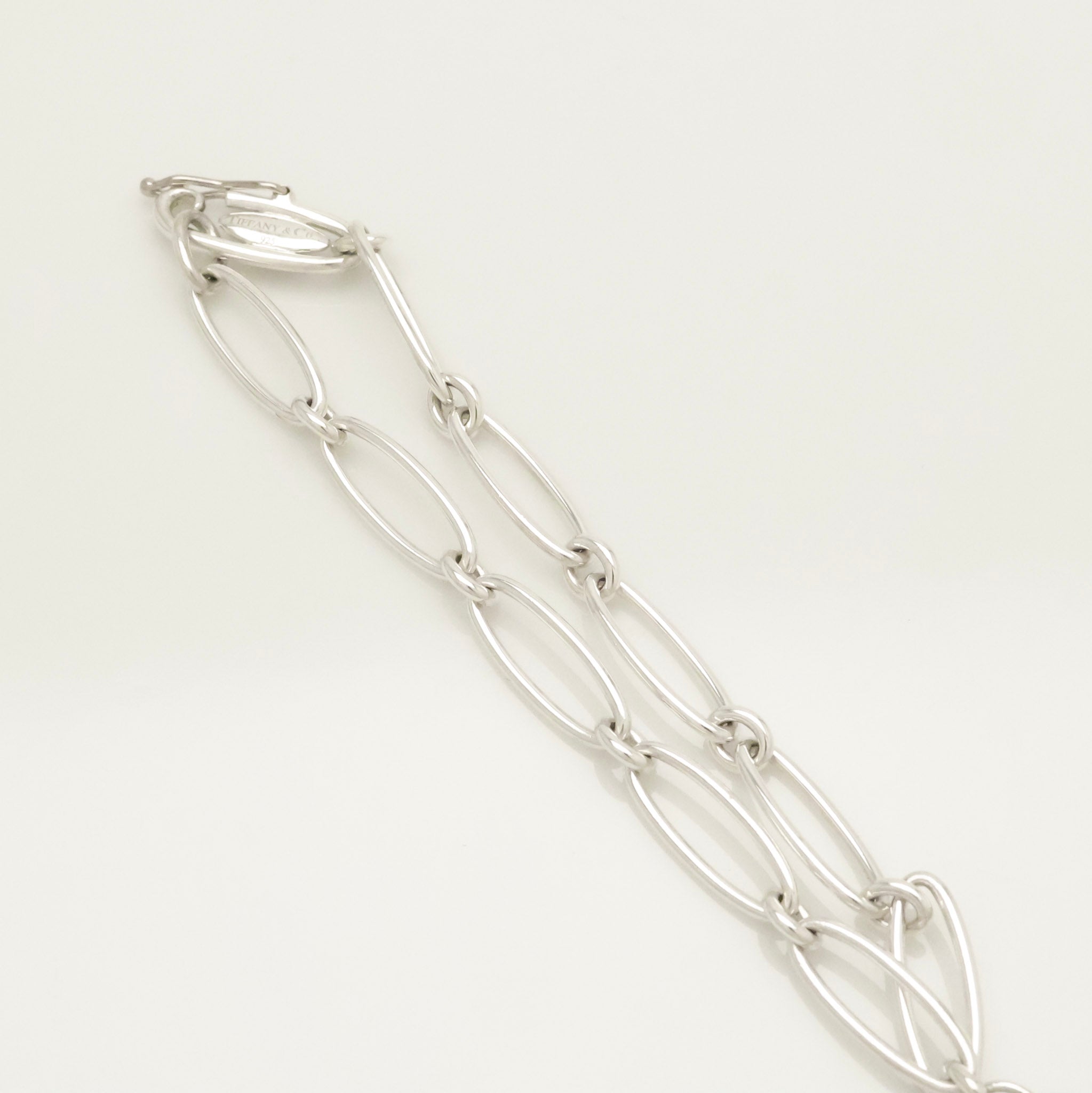 TIFFANY&Co. オープン ハート 22mm エルサペレッティ オーバル リンク チェーン ブレスレット AG925