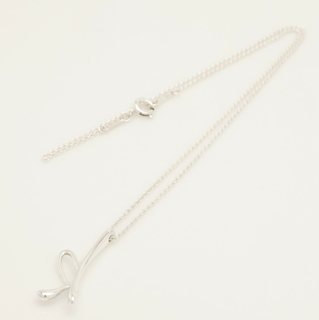 Tiffany & Co. Initial Letter "K" Pendant Necklace Sterling Silver 925