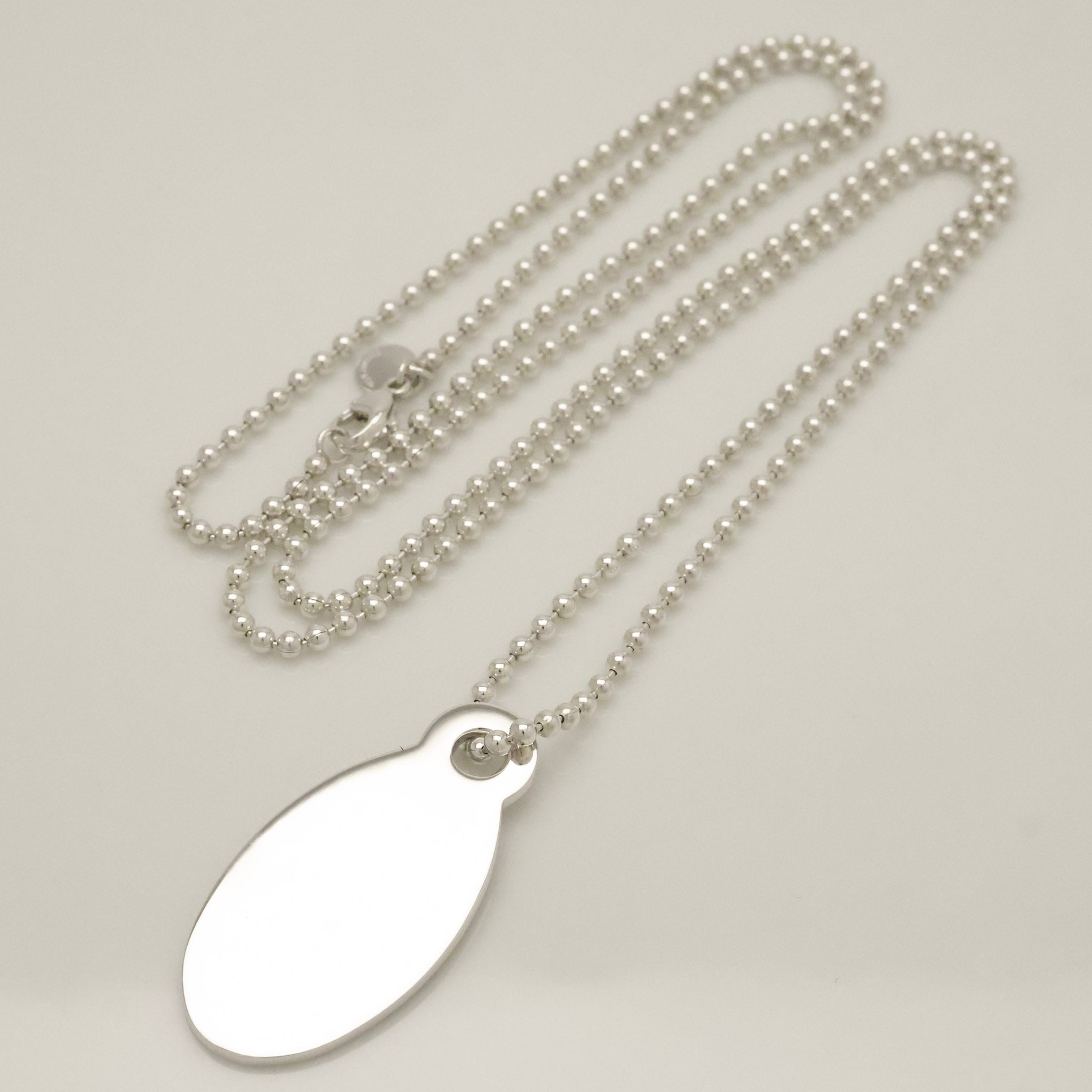 TIFFANY&Co.リターントゥ ティファニー オーバル タグ ボール チェーン ネックレス AG925
