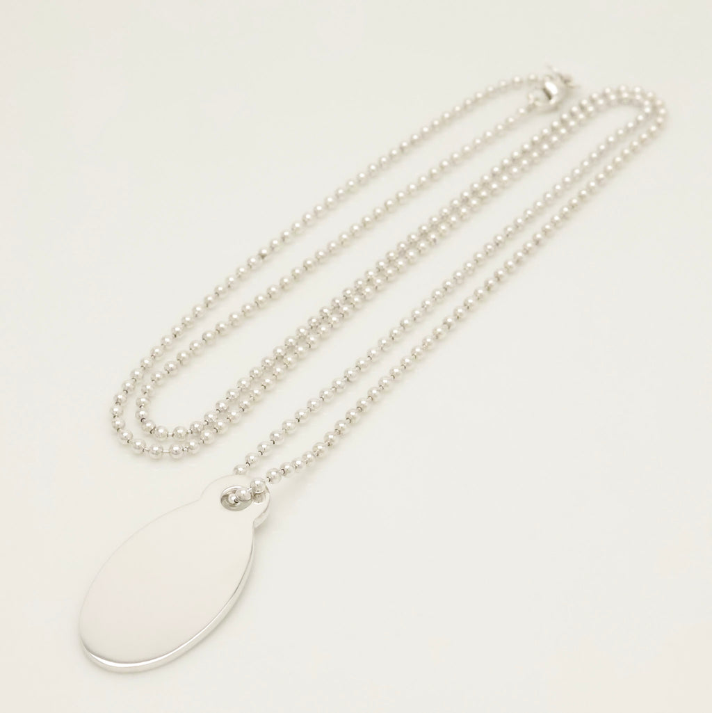 TIFFANY&Co.リターントゥ ティファニー オーバル タグ ボール チェーン ネックレス AG925