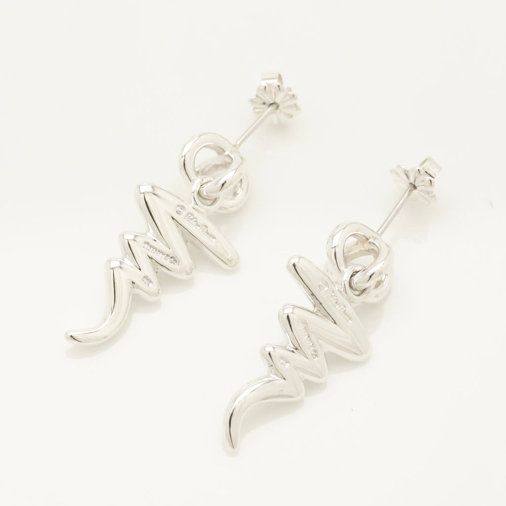 Tiffany & Co. Picasso Scribble Zig Zag Stud Earrings Sterling Silver 925