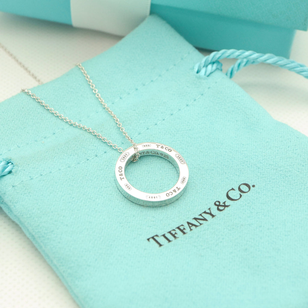 Tiffany & Co. Round Circle Pendant Necklace Sterling Silver 925