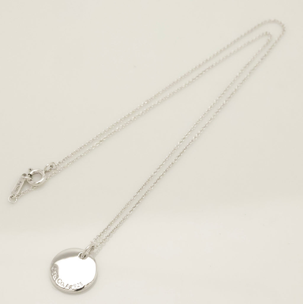  Tiffany & Co. Letter K Notes Initial Disc Necklace Sterling Silver 925