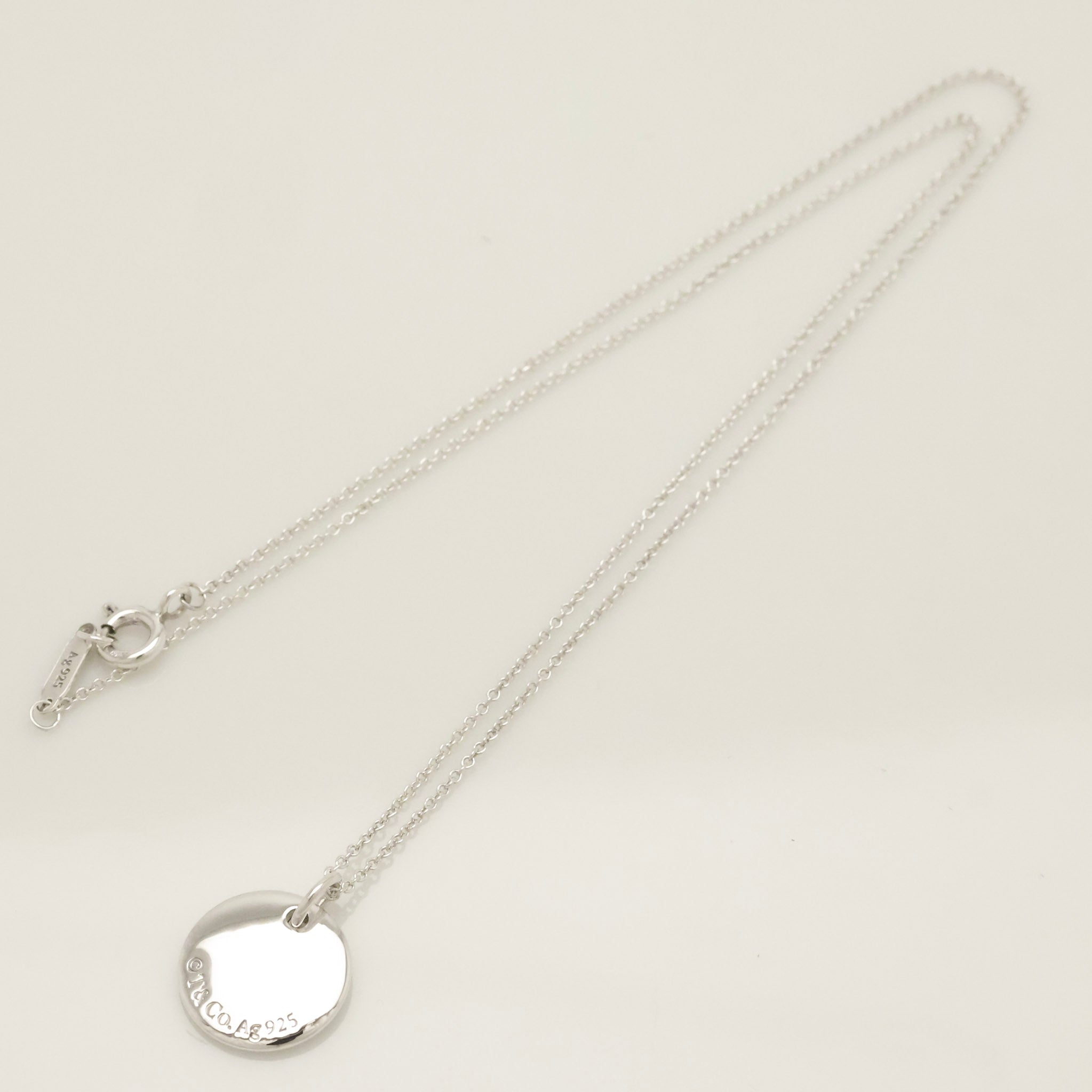  Tiffany & Co. Letter K Notes Initial Disc Necklace Sterling Silver 925