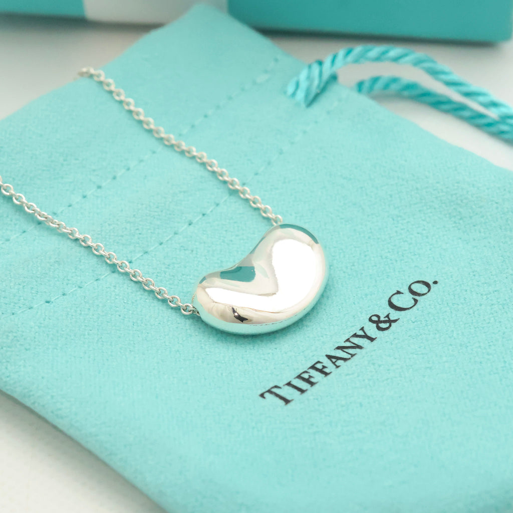  Tiffany & Co. Peretti Large  Bean Necklace  Sterling Silver 925 