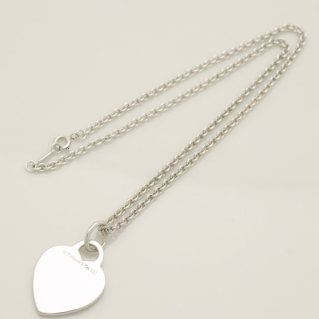 Tiffany & Co. Happy Anniversary Heart Tag Necklace Sterling Silver 925