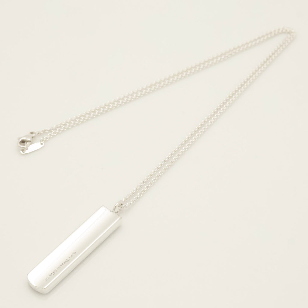 TIFFANY & Co. 1837 Bar Plate Pendant Necklace Chain Sterling Silver 925