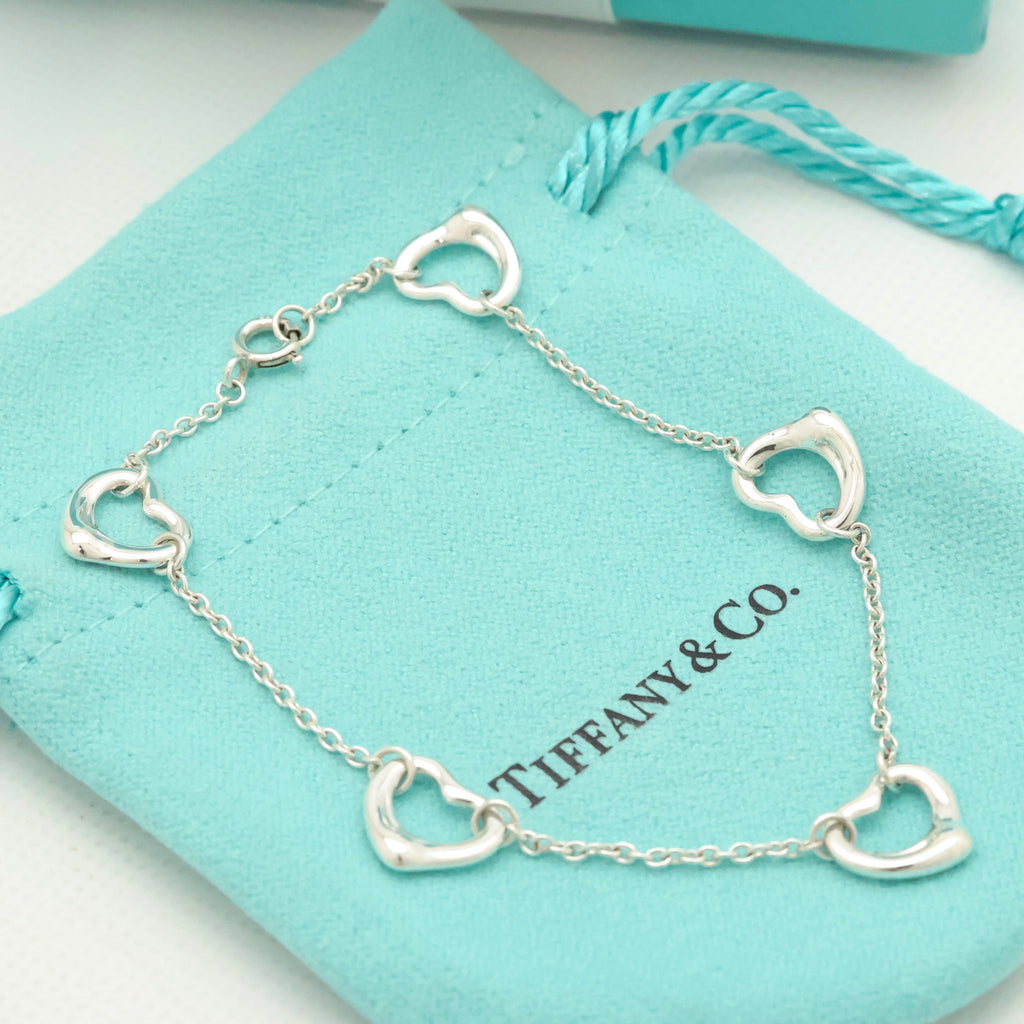 TIFFANY&Co. ファイブ トリプル オープンハート エルサペレッティ ブレスレット AG925
