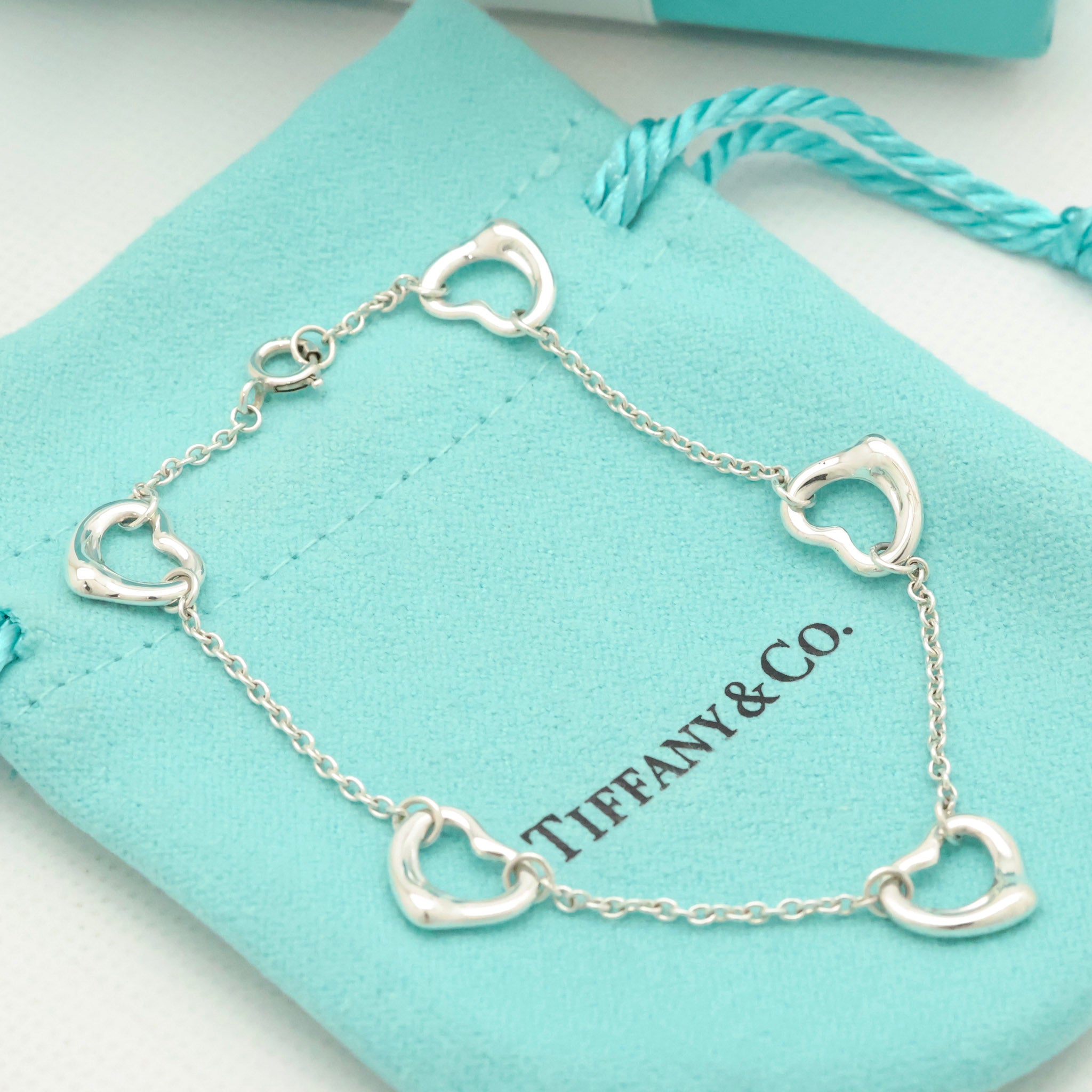 TIFFANY&Co. ファイブ トリプル オープンハート エルサペレッティ ブレスレット AG925
