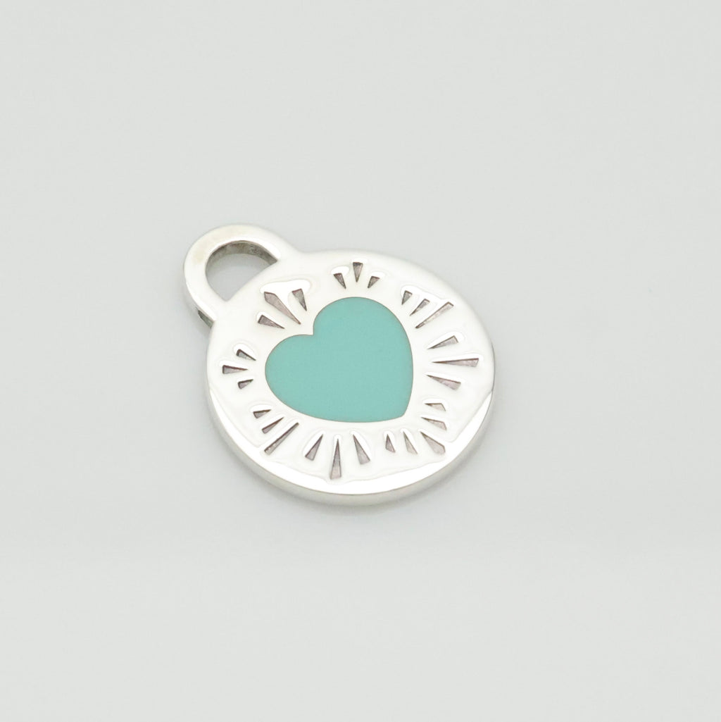 TIFFANY&Co. リターントゥ ティファニー ラウンド タグ エナメル ハート チャーム AG925