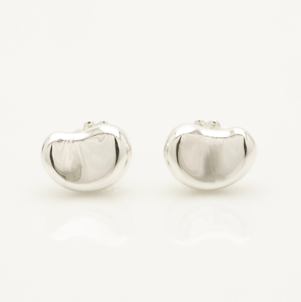 Tiffany & Co. Elsa Peretti Bean Design Earrings Sterling Silver 925