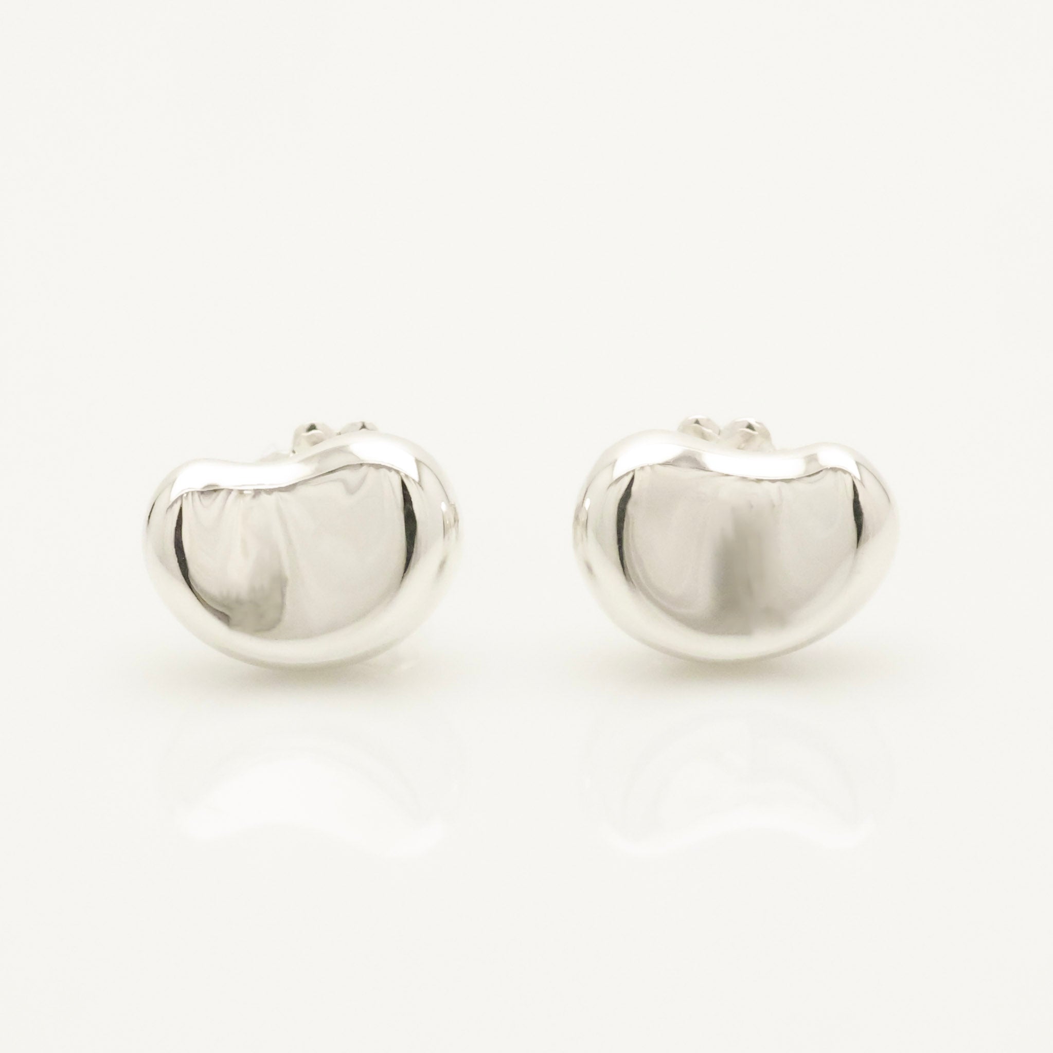 Tiffany & Co. Elsa Peretti Bean Design Earrings Sterling Silver 925