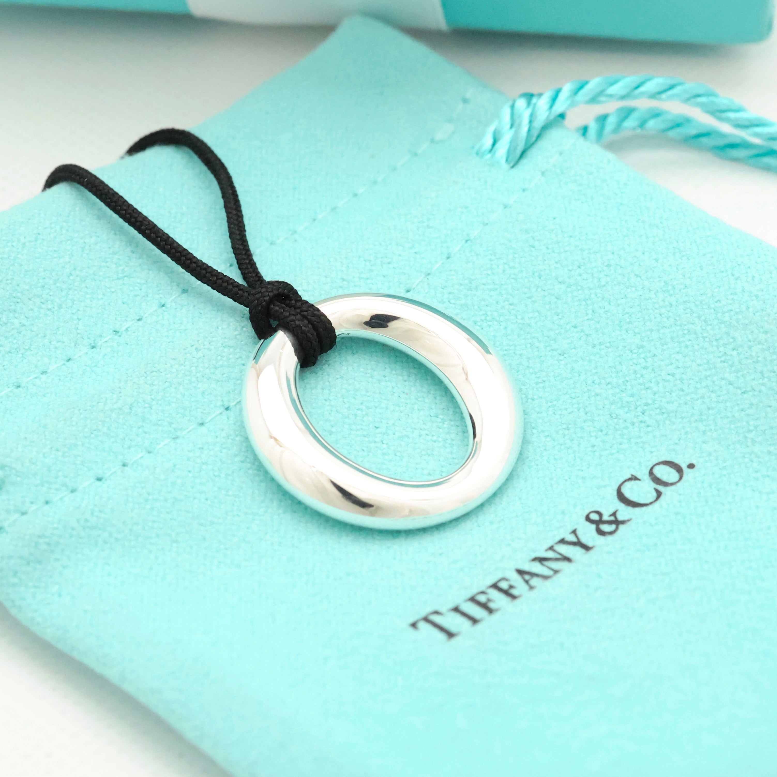  Tiffany & Co. Seviana Silk Cord Necklace Sterling Silver 925