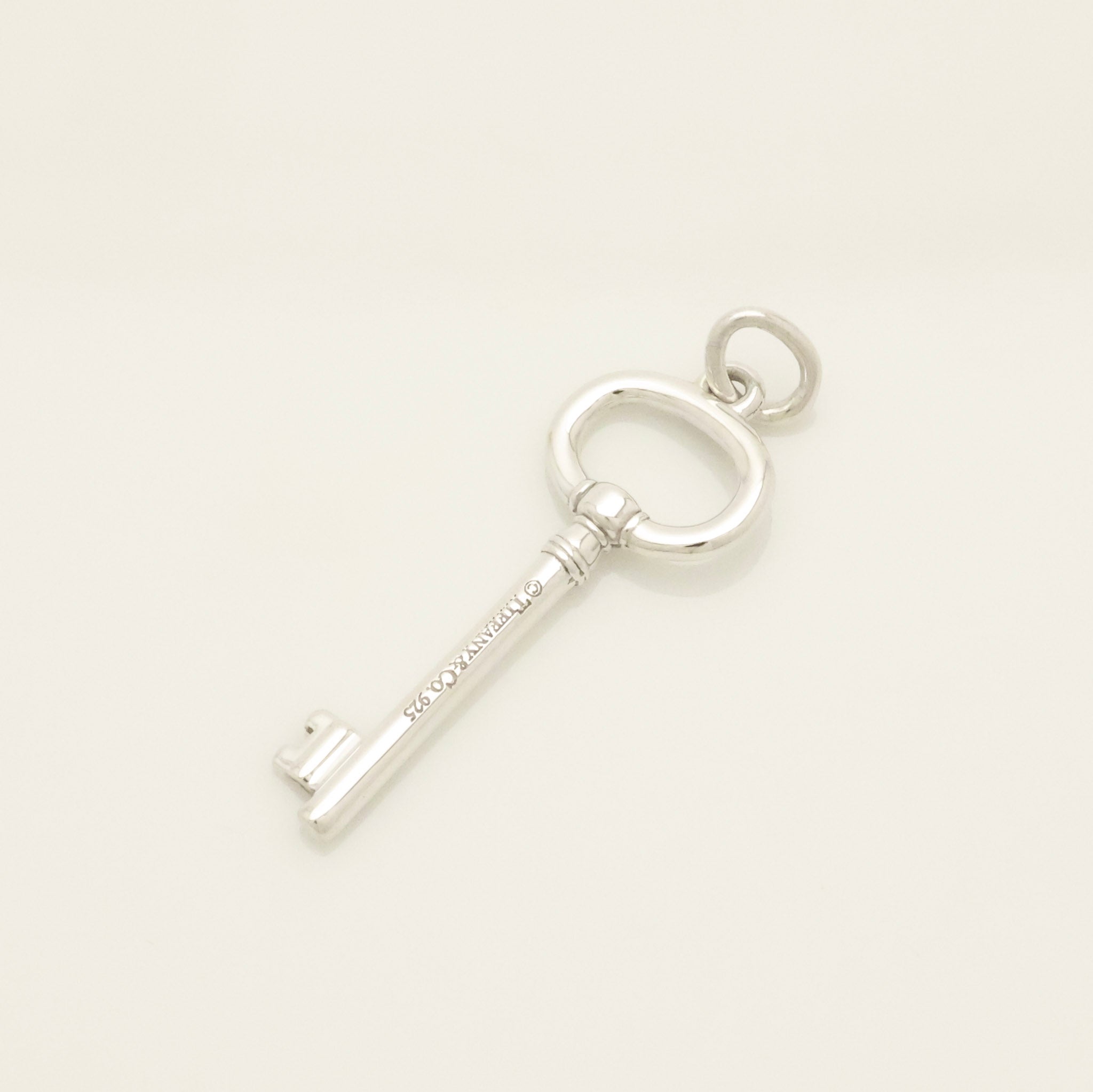 Tiffany & Co. Oval Key Pendant Charm Sterling  Sterling Silver 925