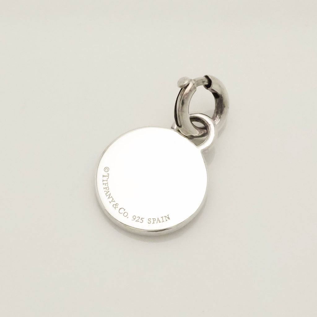 Tiffany & Co Pink Enamel 1837 Circle Pendant Charm Sterling Silver 925