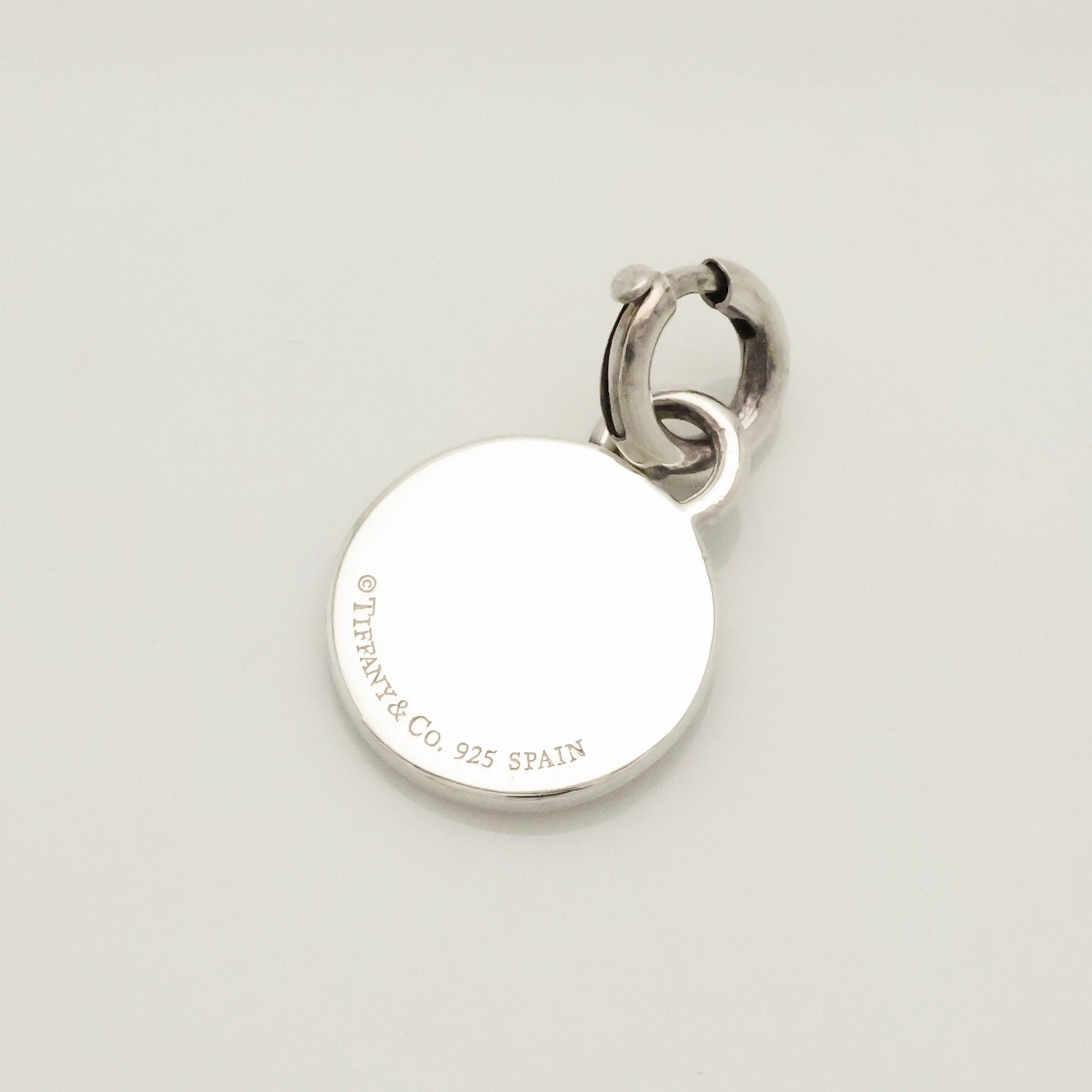 Tiffany & Co Pink Enamel 1837 Circle Pendant Charm Sterling Silver 925