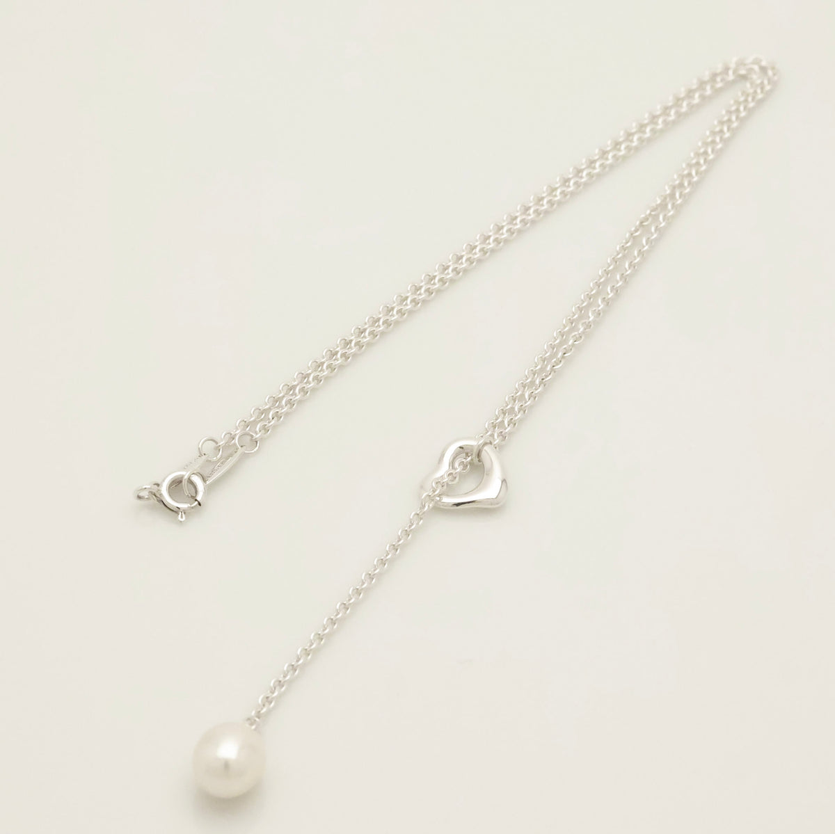 TIFFANY&Co. エルサ ペレッティ オープンハート ラリアット フレッシュウォーター パール ネックレス AG925