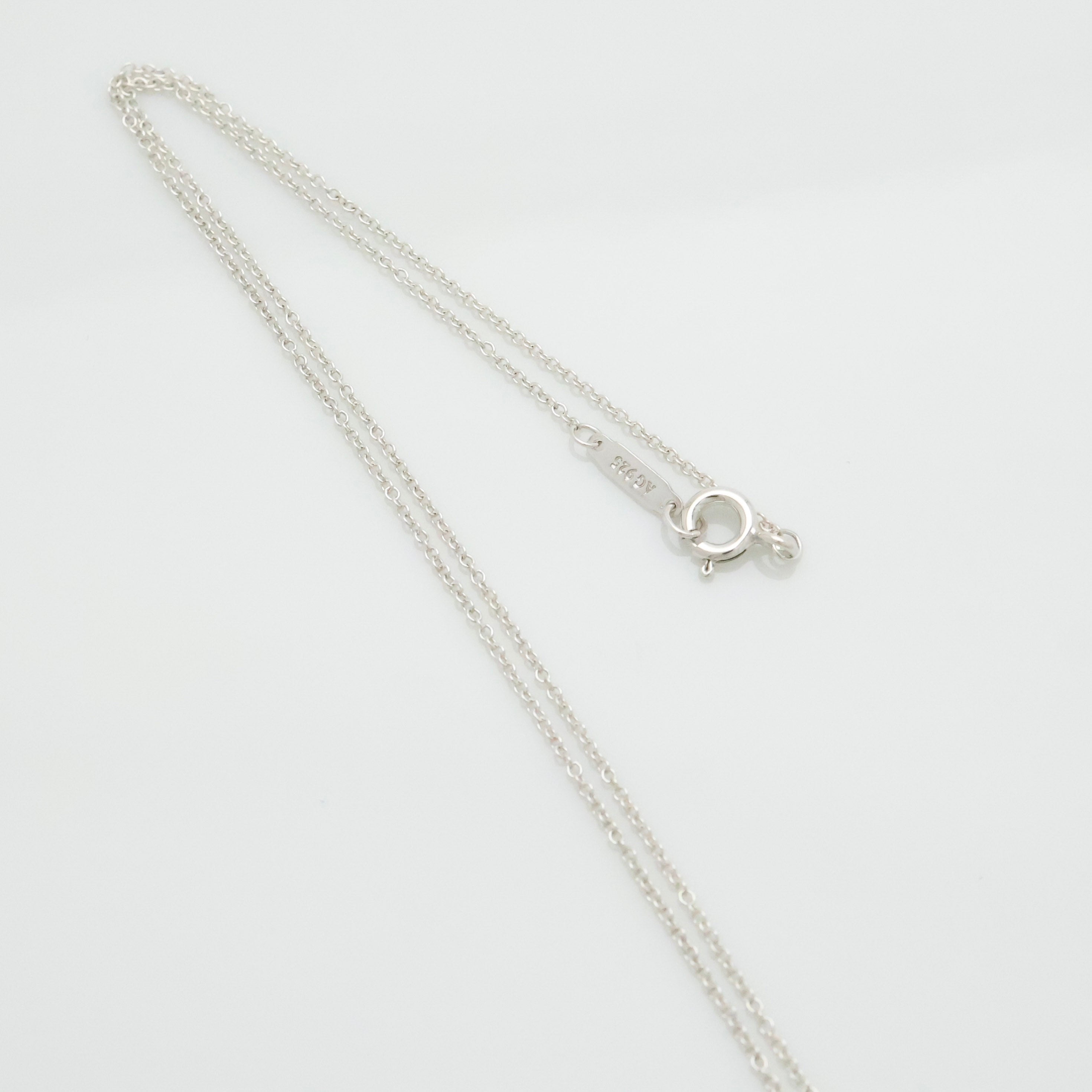 Tiffany & Co. 1837 Round Lock 1P Diamond Necklace Sterling Silver 925 