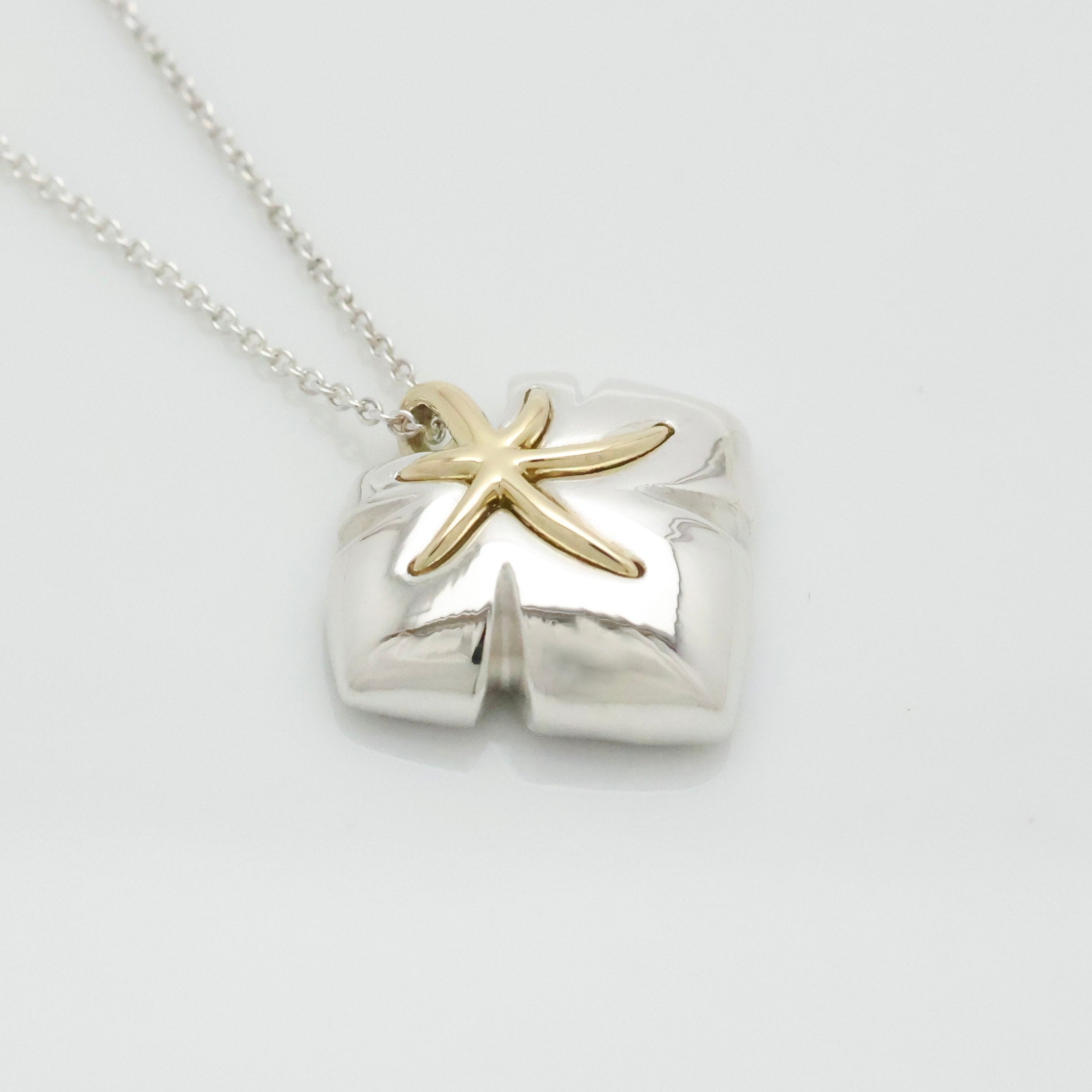  Tiffany & Co. Nature Leaf Pendant Necklace Sterling Silver 925 & Gold 