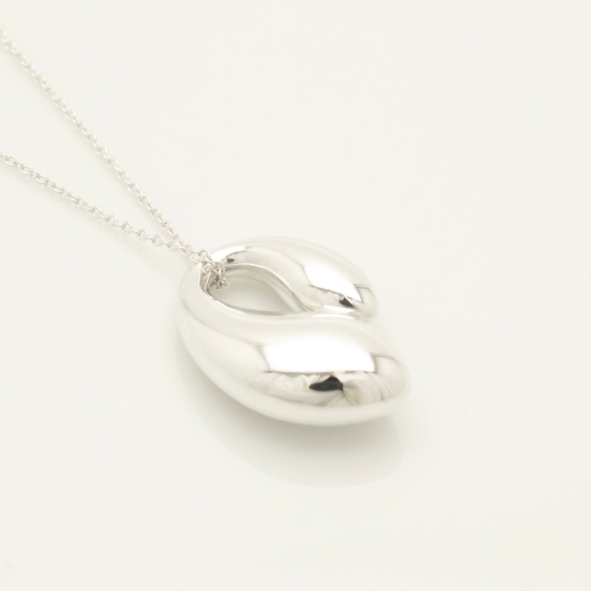 Tiffany & Co. Elsa Peretti Sterling Silver Double Teardrop Pendant Necklace Sterling Silver 925