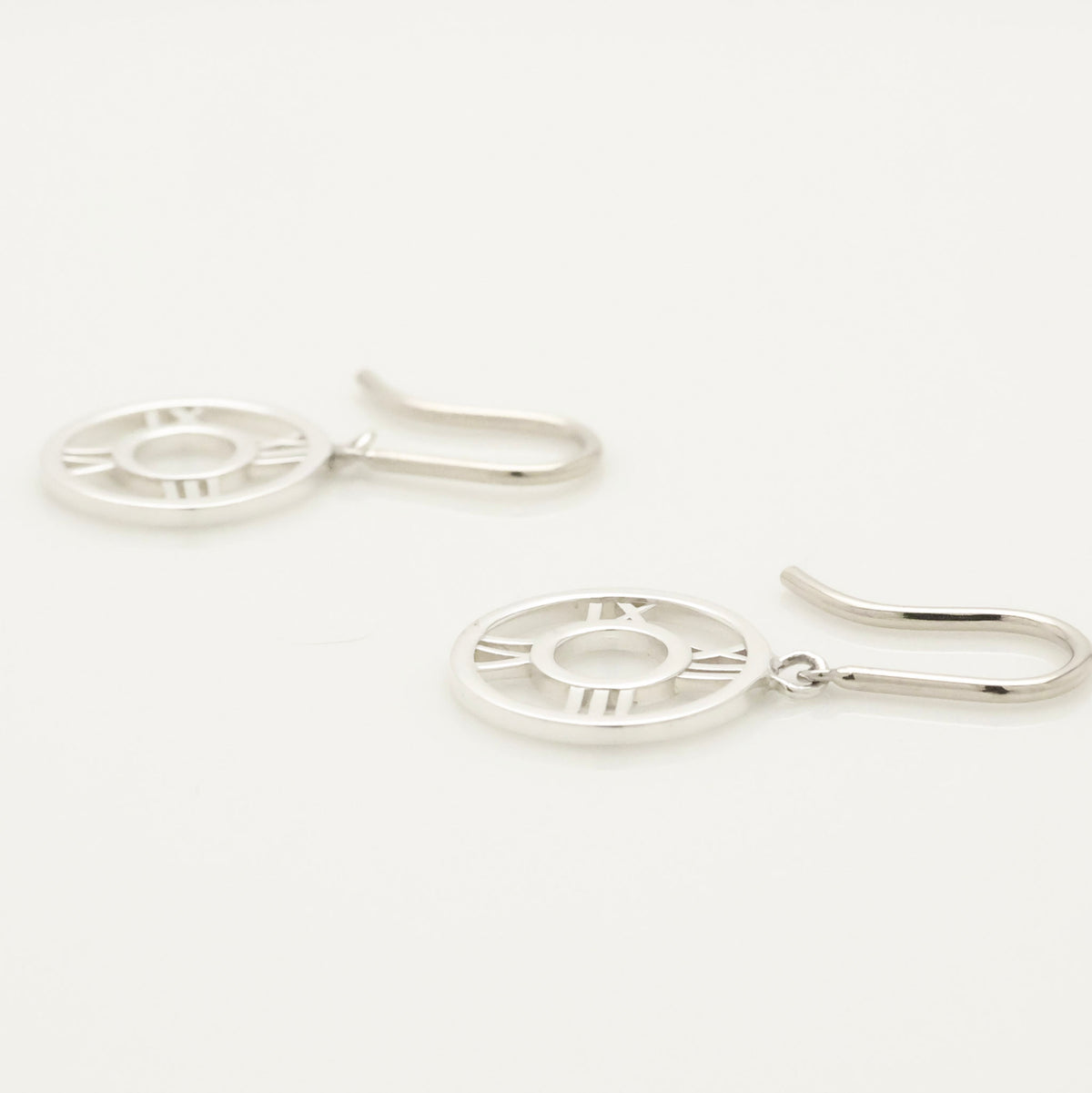 Tiffany & Co. Atlas Open Circle Dangle Hook Earrings Sterling Silver 925