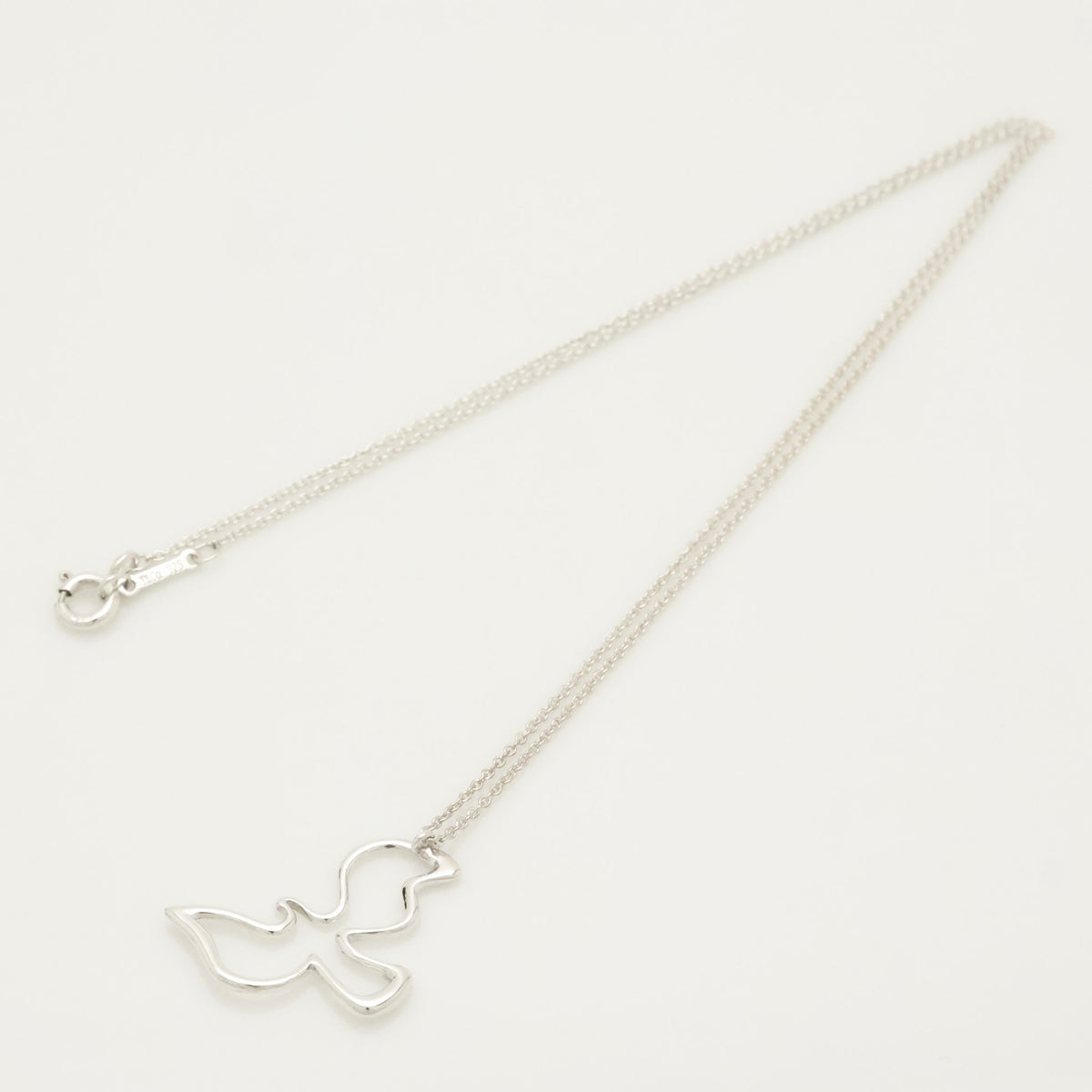 Tiffany & Co. Picasso Open Dove Bird Pendant Necklace Sterling Silver 925