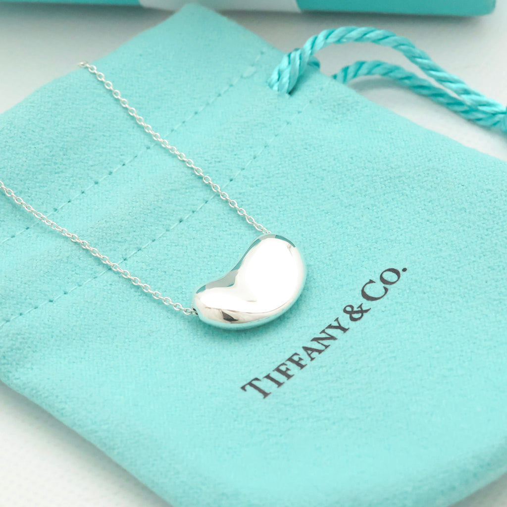 Tiffany & Co. Peretti Large  Bean Necklace  Sterling Silver 925 