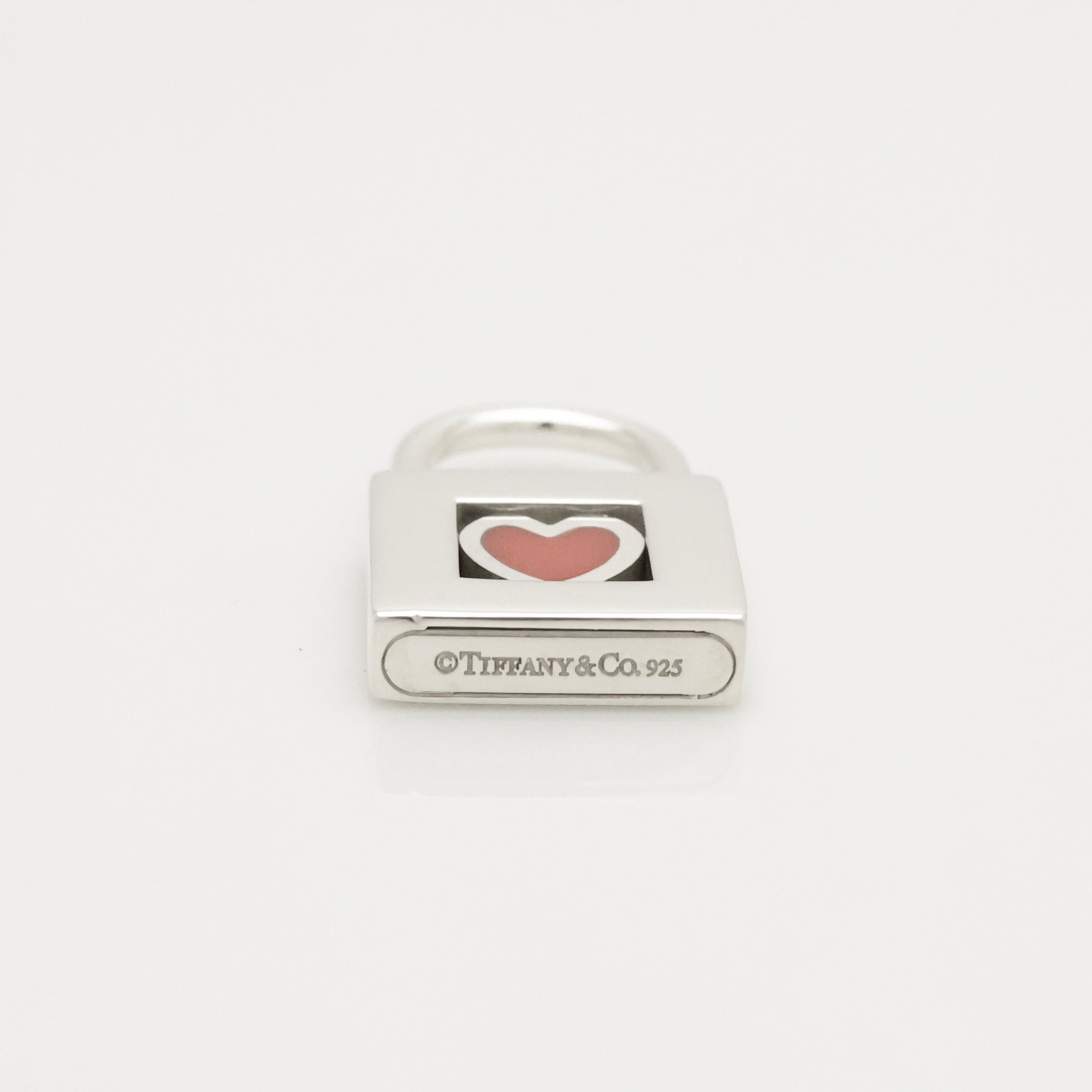 TIFFANY&Co. カデナ ロック レッド エナメル ハート ネックレス AG925