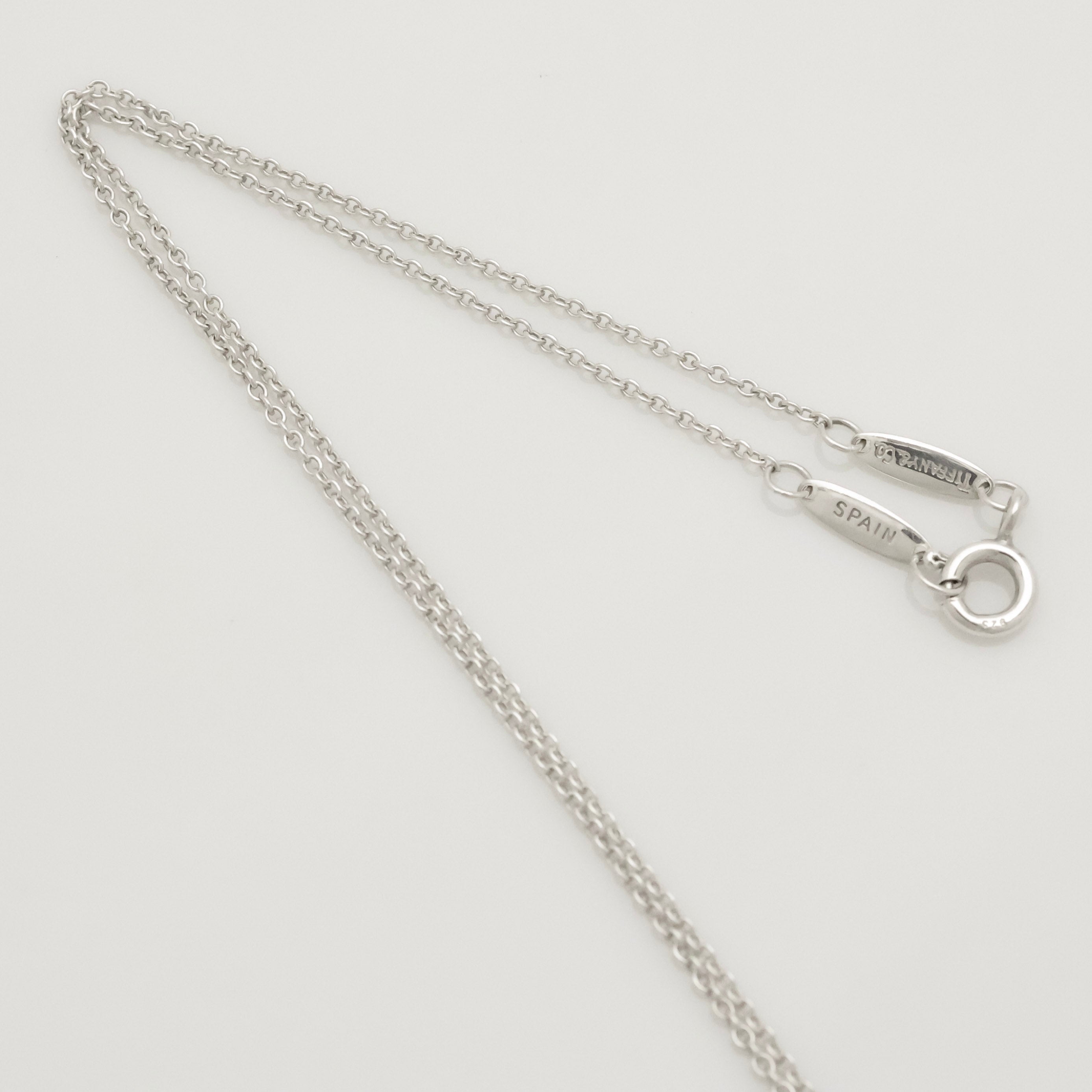 Tiffany & Co. Peretti Curved Full Heart Necklace Sterling Silver 925