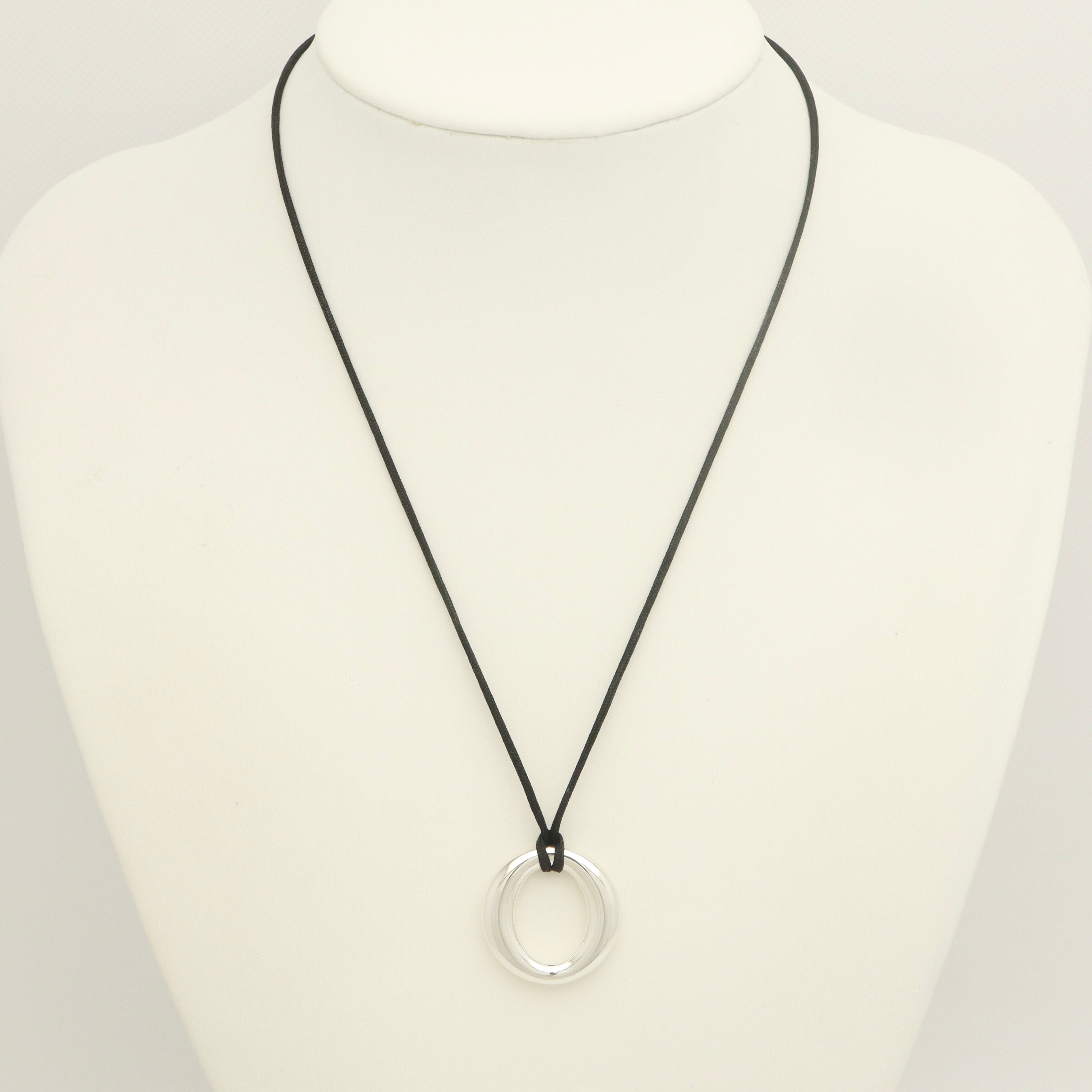 TIFFANY&Co. セビアナ シルク コード エルサペレッティ ネックレス AG925