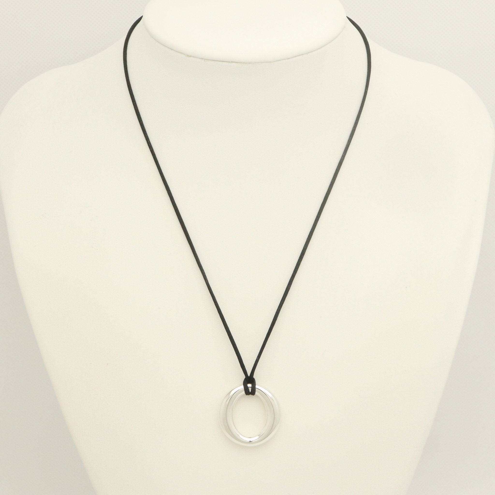  Tiffany & Co. Seviana Silk Cord Necklace Sterling Silver 925