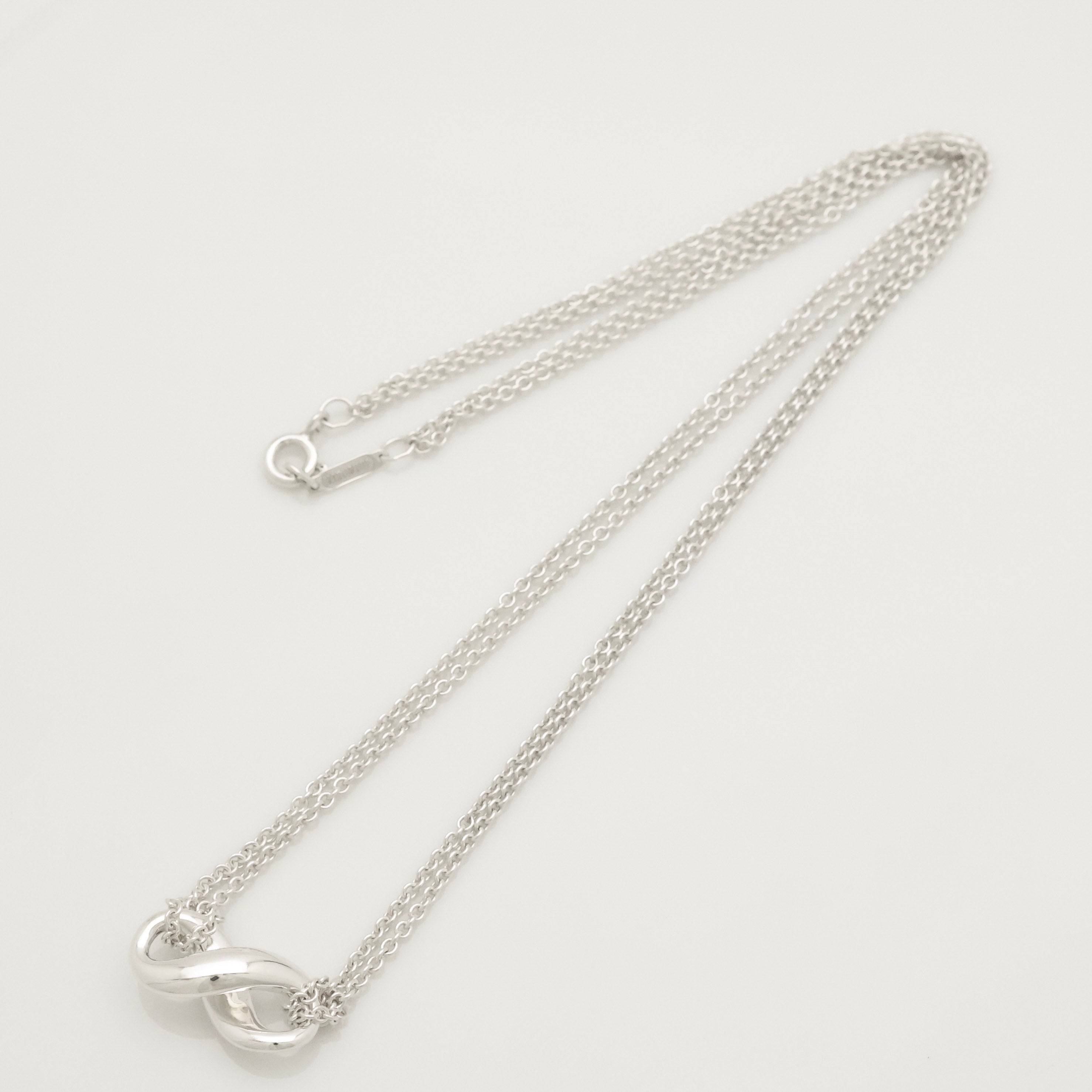 Tiffany & Co. Infinity Double Chain Necklace Sterling Silver 925
