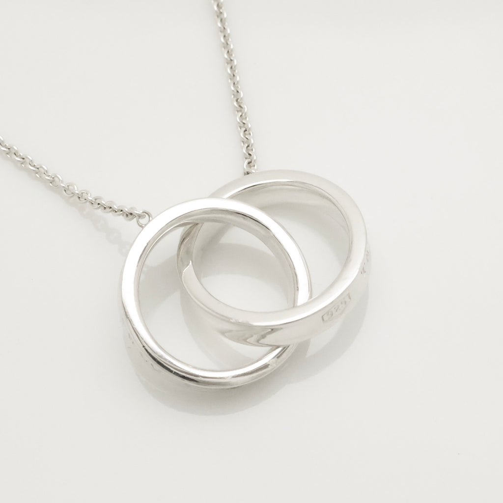 Tiffany & Co. 1837 Interlocking Circles Lariat Necklace Sterling Silver 925