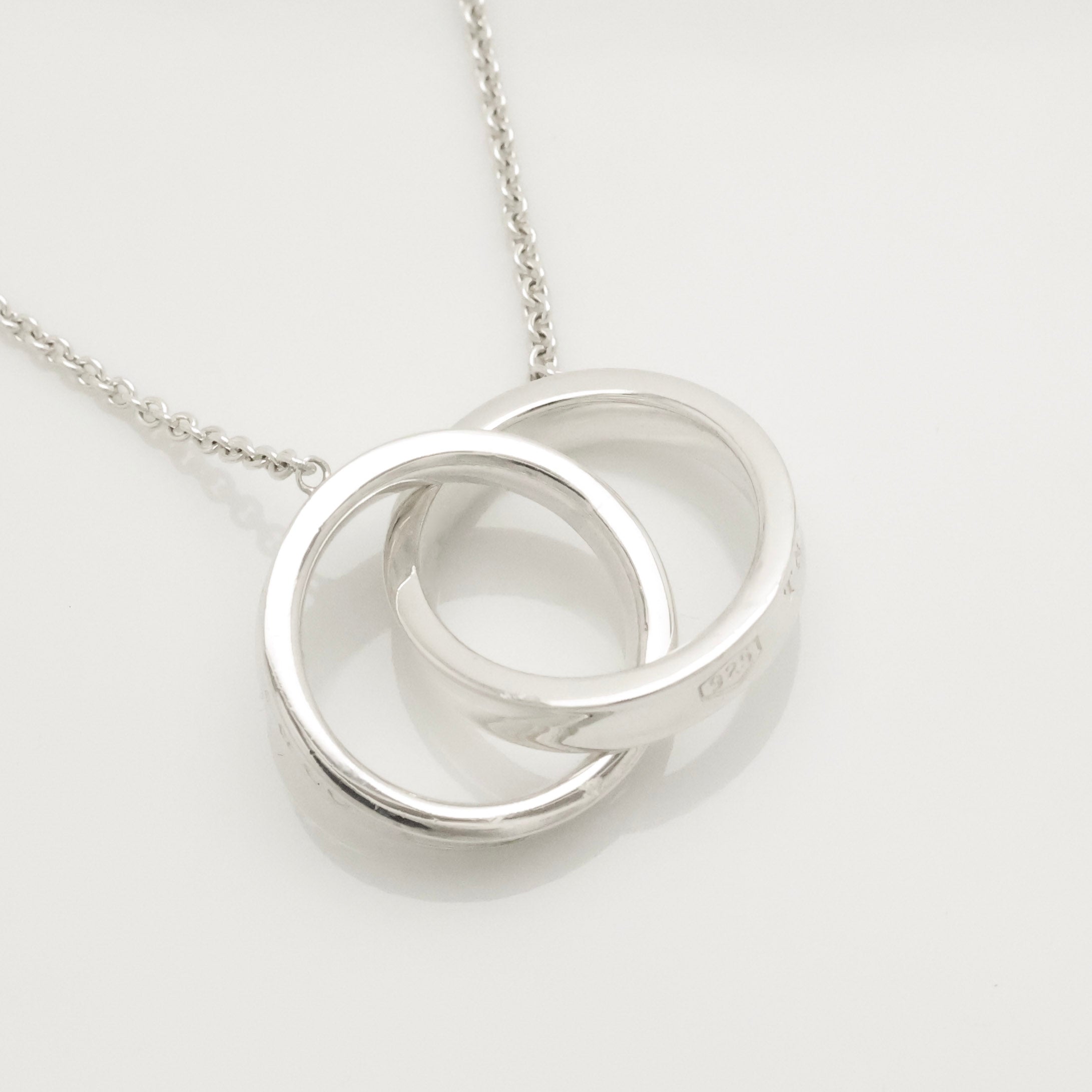 Tiffany & Co. 1837 Interlocking Circles Lariat Necklace Sterling Silver 925