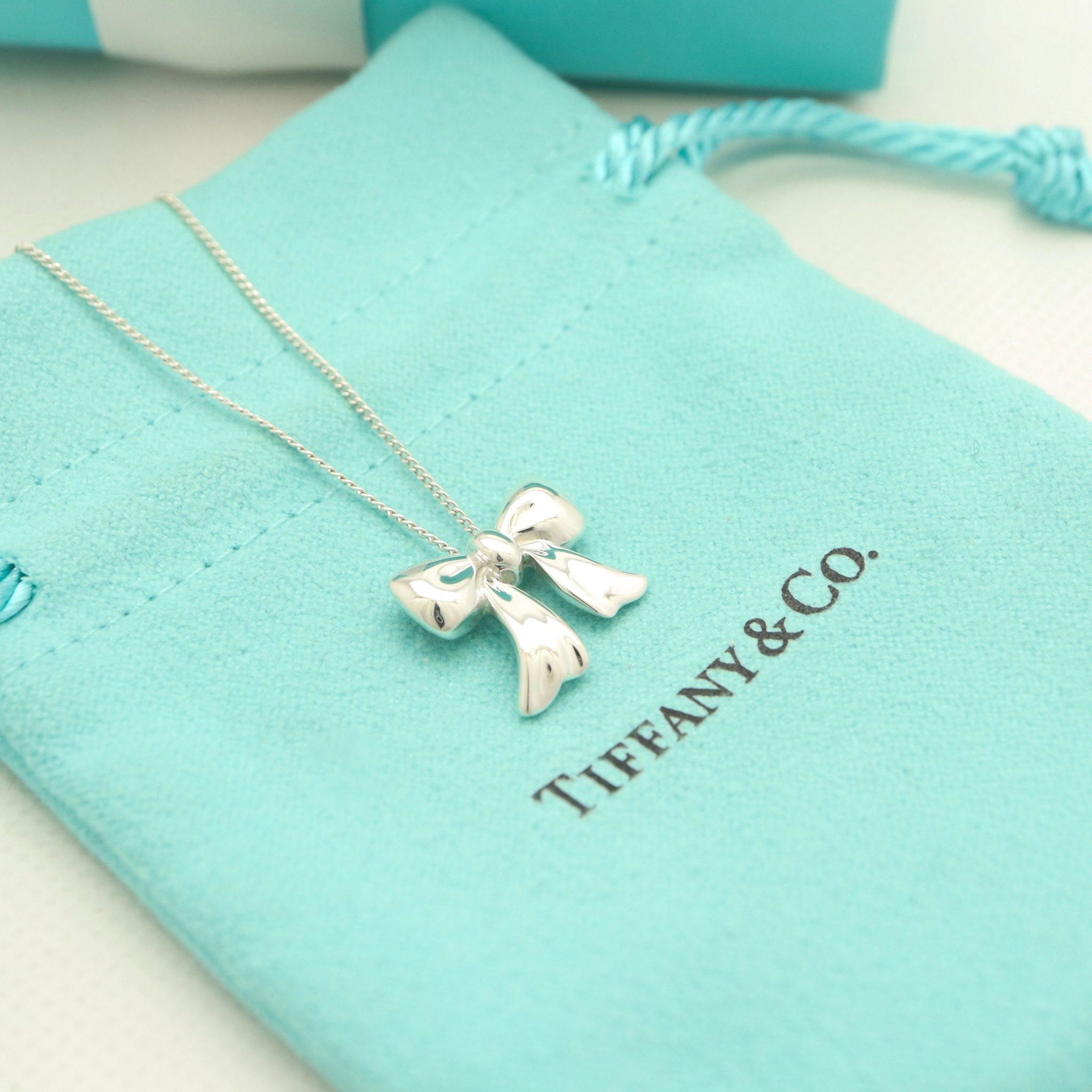 TIFFANY&Co. ミニ リボン ネックレス AG925