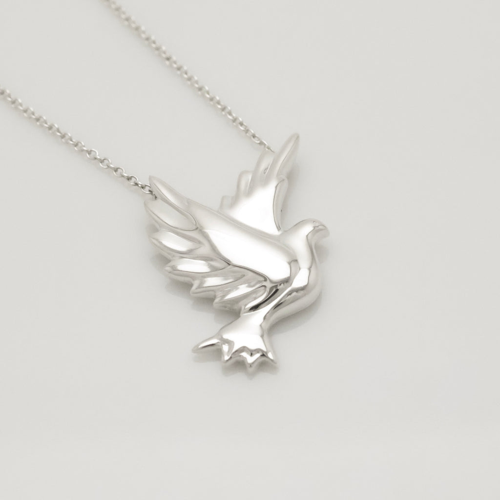 Tiffany & Co. Picasso Dove Bird Pendant Necklace Sterling Silver 925