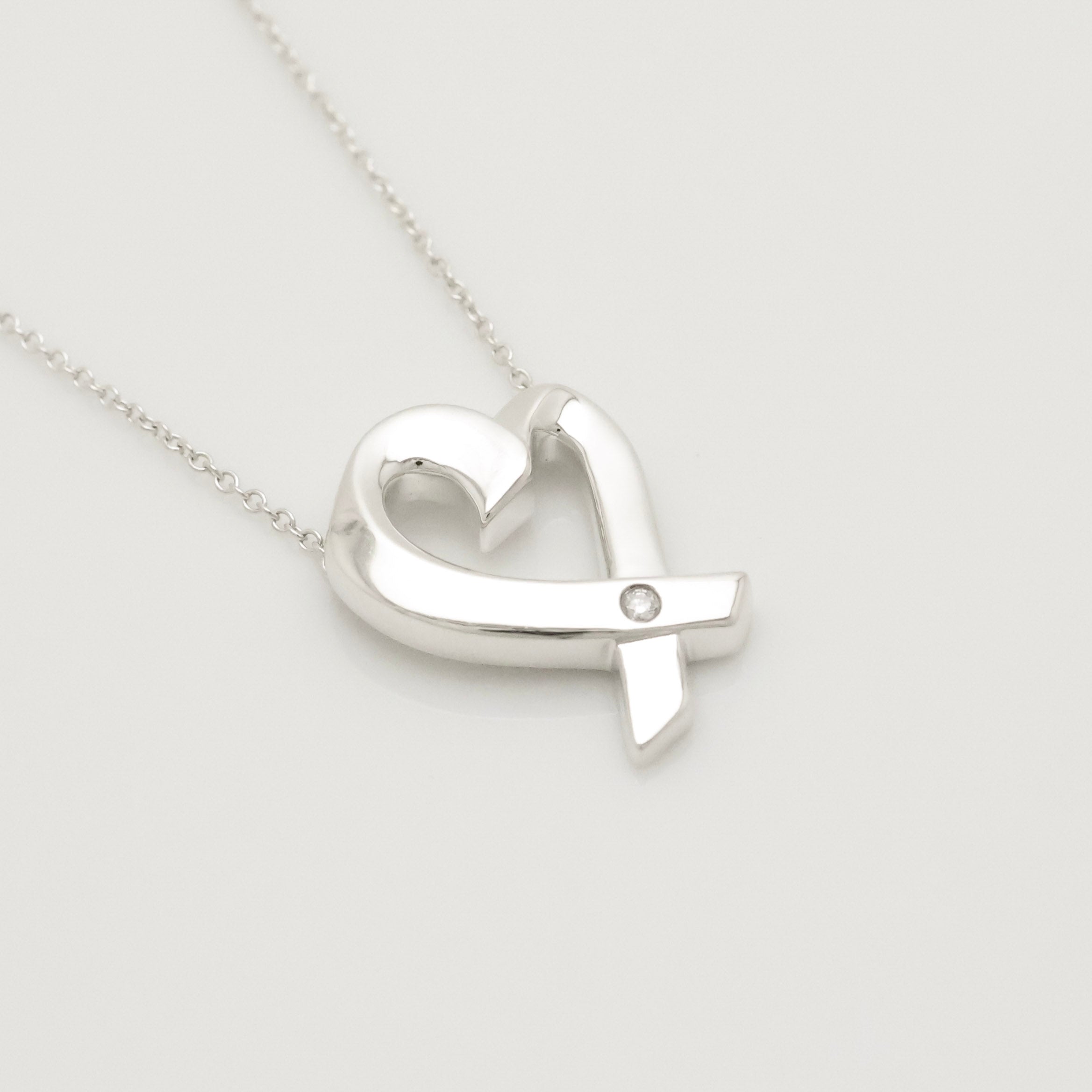 TIFFANY&Co. ミディアム ラビング ハート 1P ダイヤモンド パロマピカソ ネックレス AG925