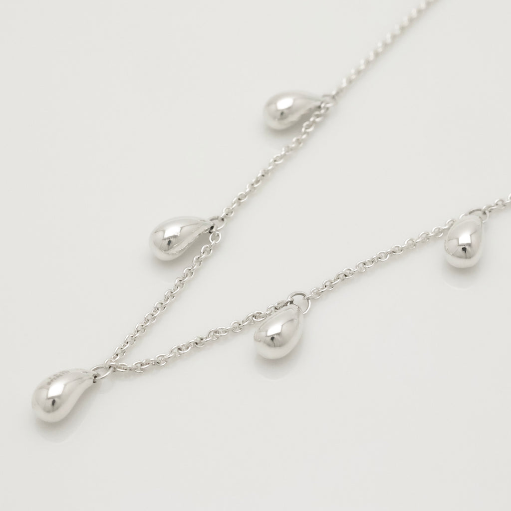 Tiffany & Co. Elsa Peretti Five 5 Teardrop Necklace Sterling Silver 925