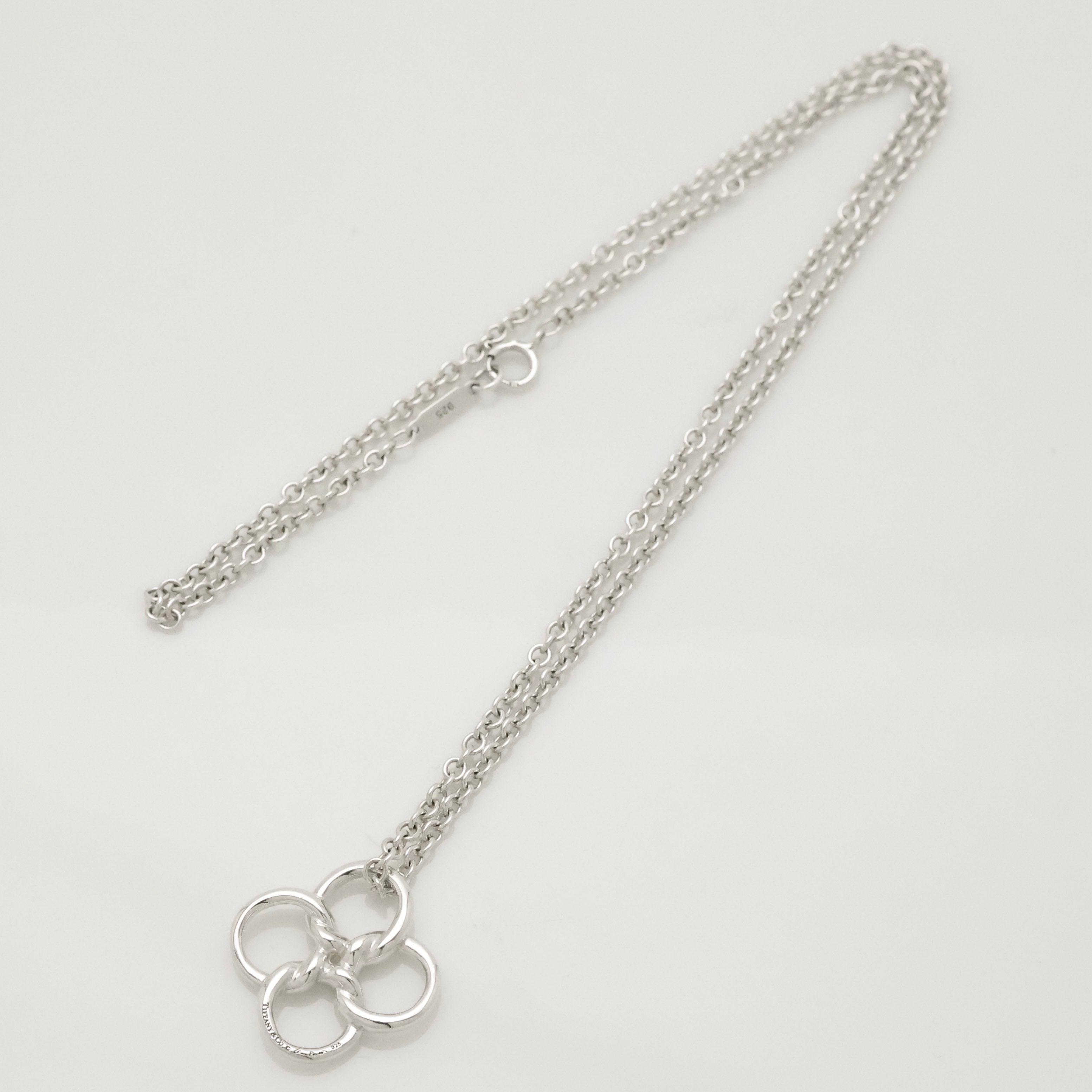 Tiffany & Co. Quadrifoglio Four Leaf Clover Necklace Sterling Silver 925