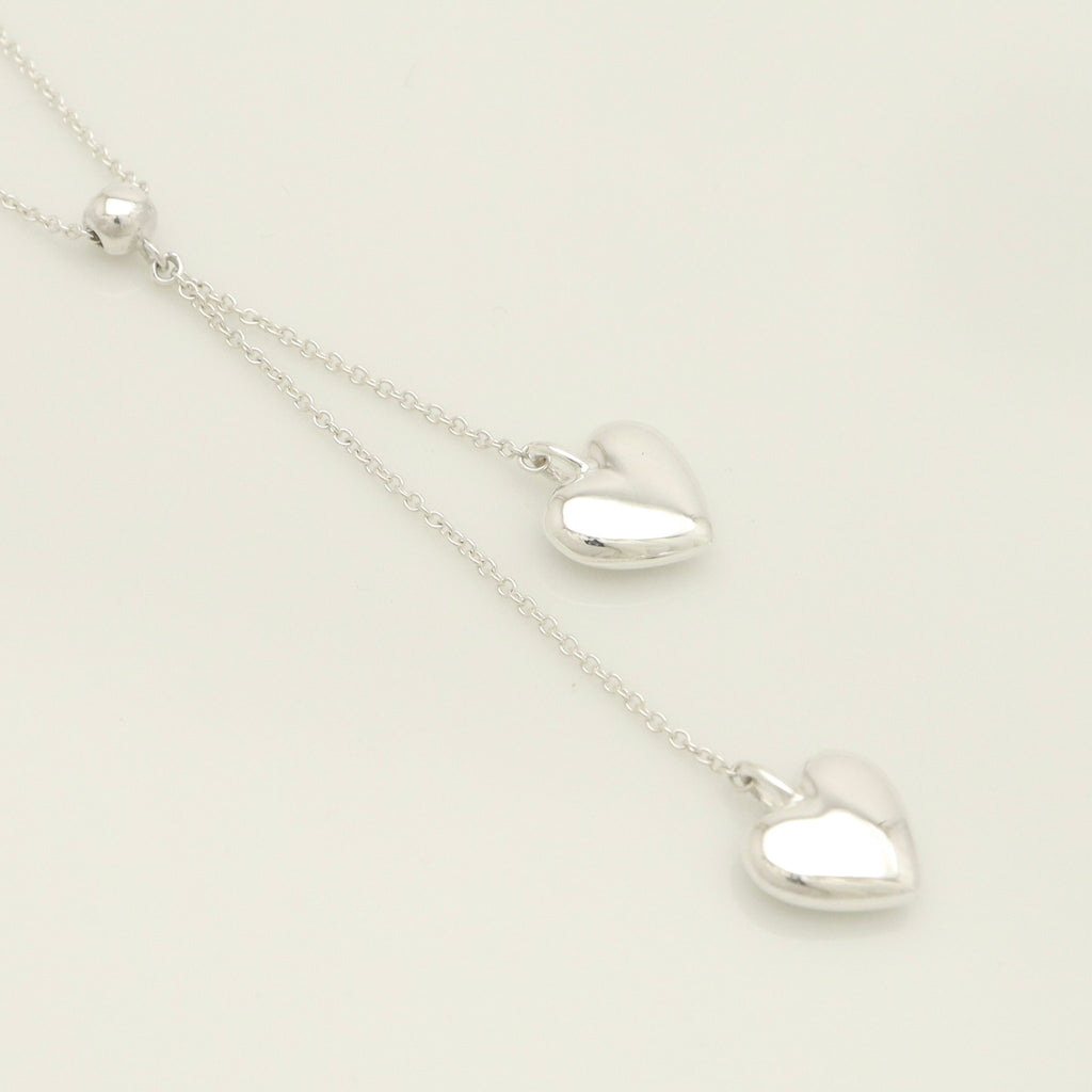 TIFFANY&Co. ダブル パフ ハート ドロップ ネックレス AG925