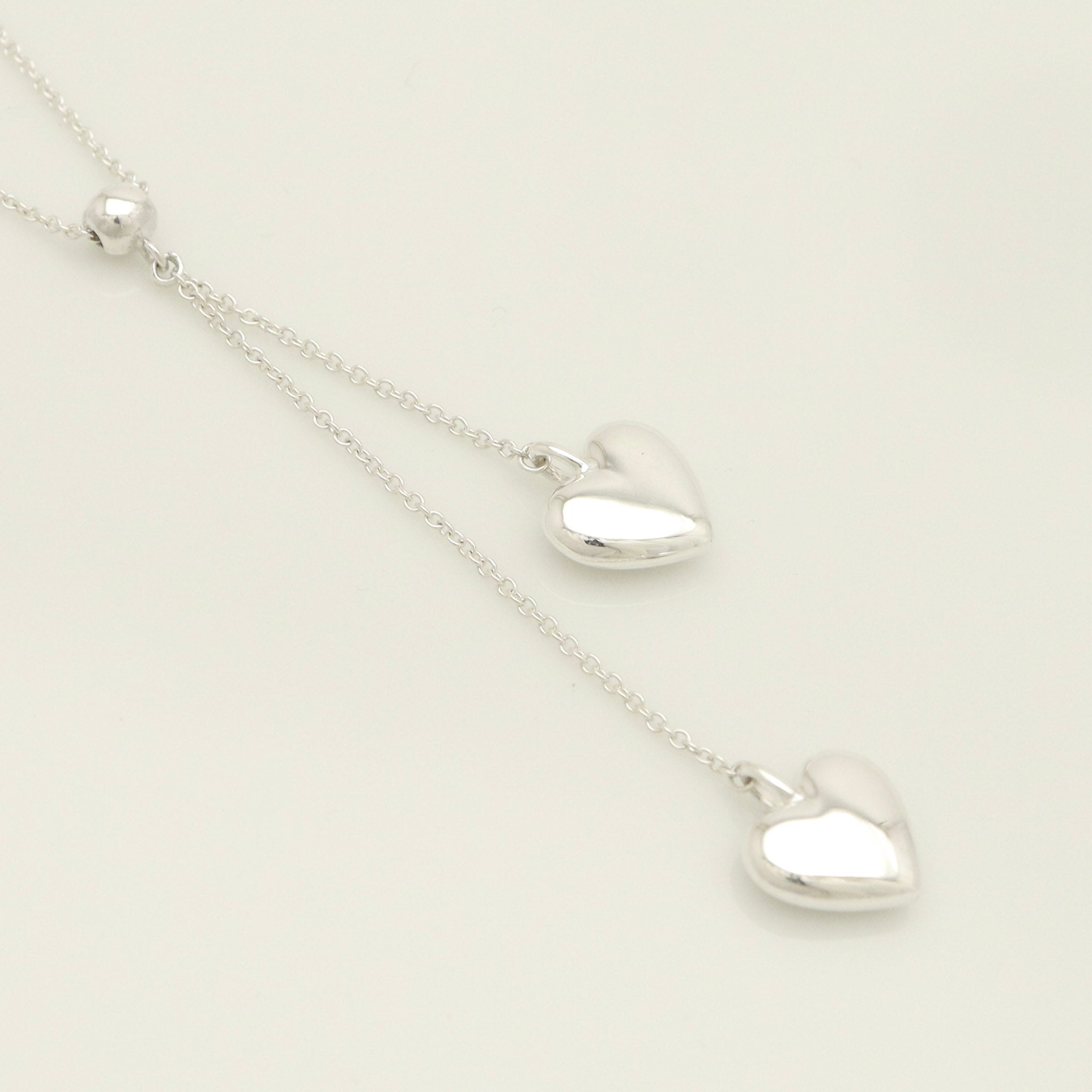 TIFFANY&Co. ダブル パフ ハート ドロップ ネックレス AG925