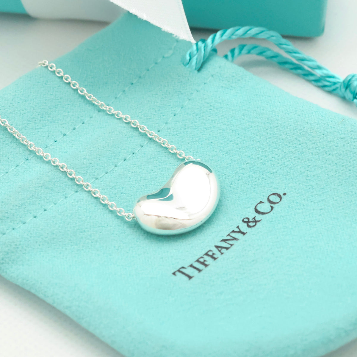  Tiffany & Co. Peretti Large Bean Necklace Sterling Silver 925 