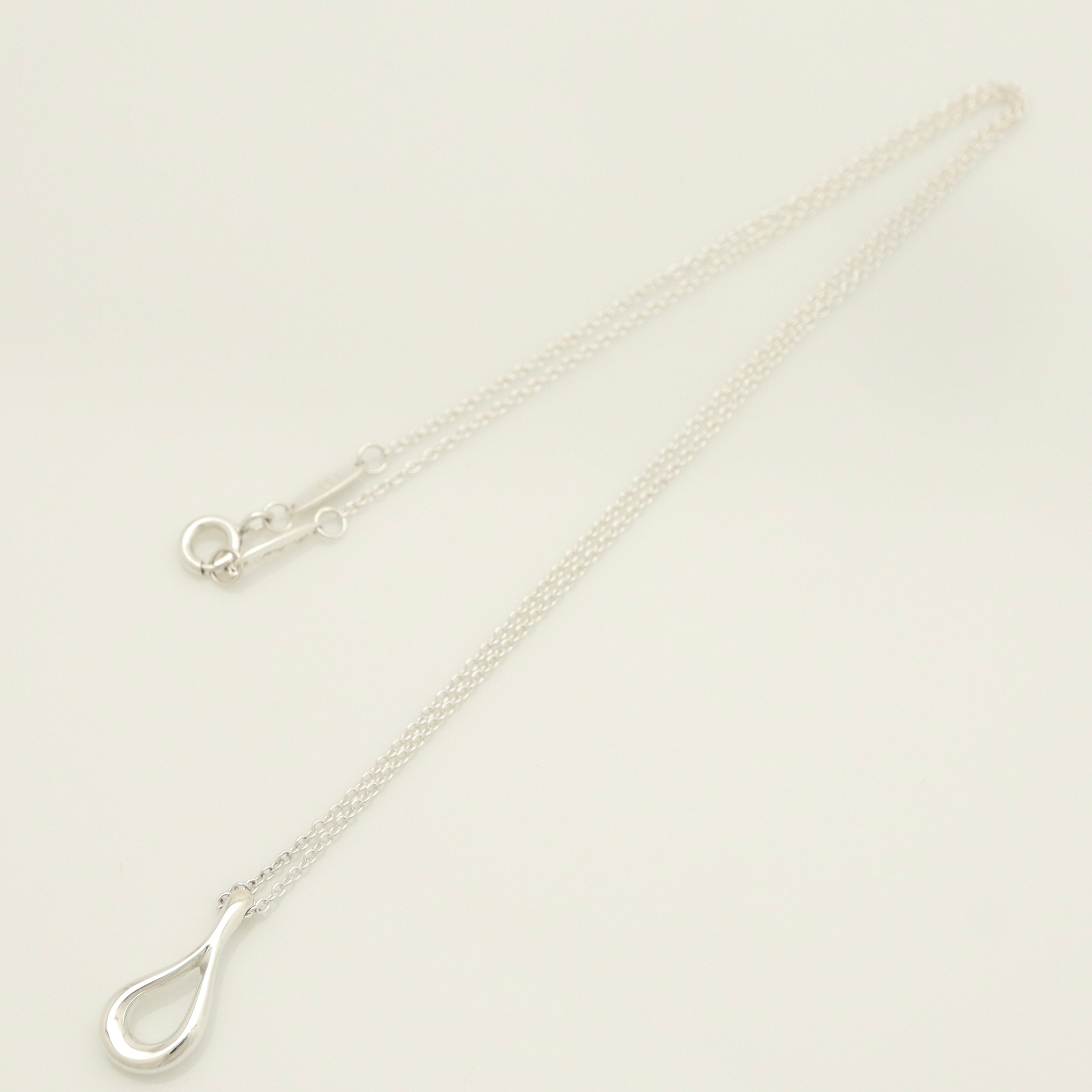  Tiffany & Co. Open Teardrop Necklace Pendant Sterling Silver 925 