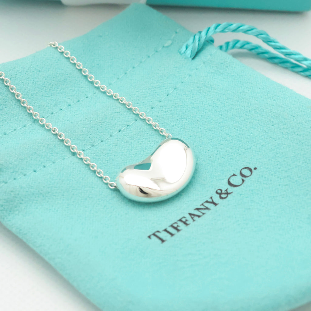  Tiffany & Co. Peretti Large Bean Necklace Sterling Silver 925 