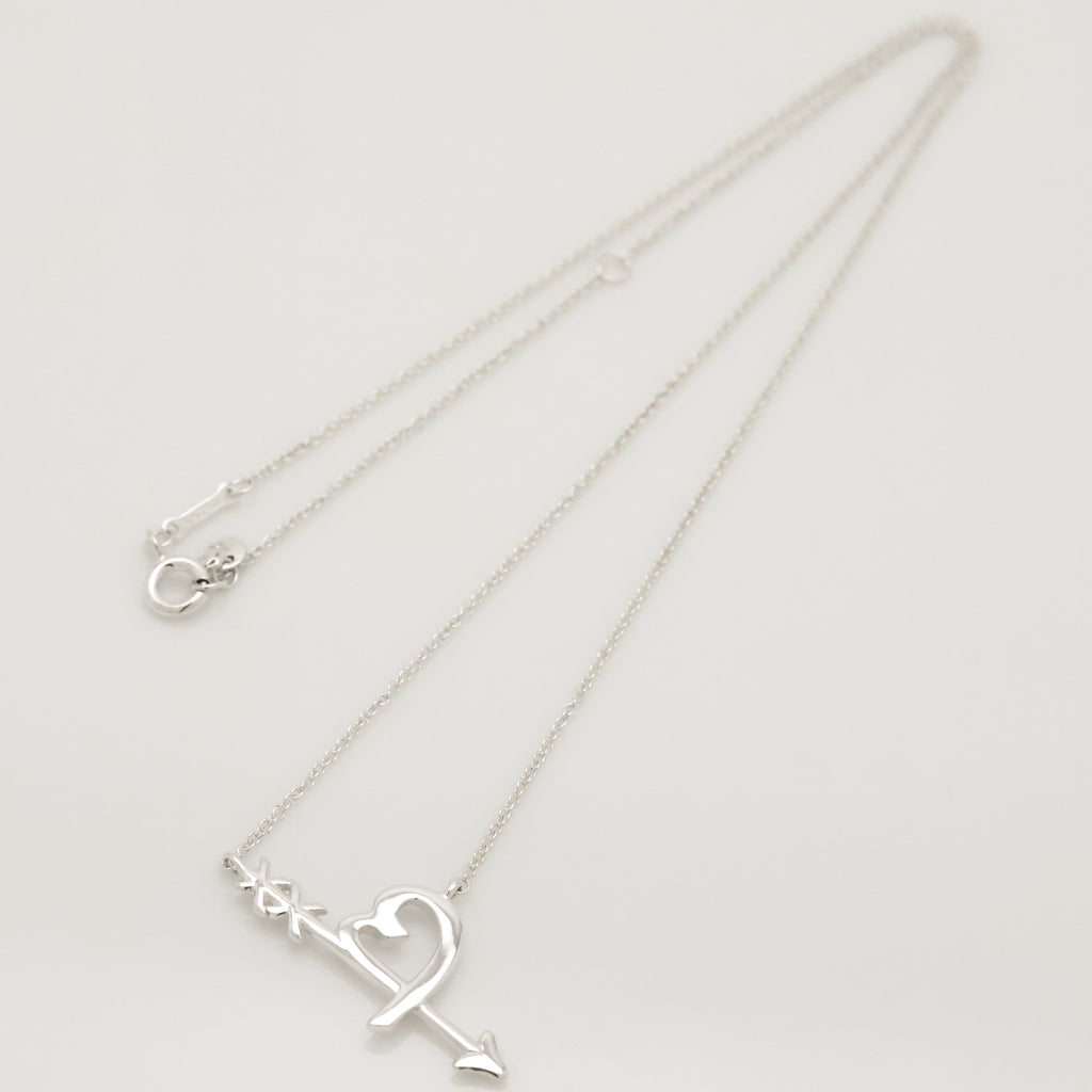  Tiffany & Co. Loving Heart Arrow Necklace Sterling Silver 925 