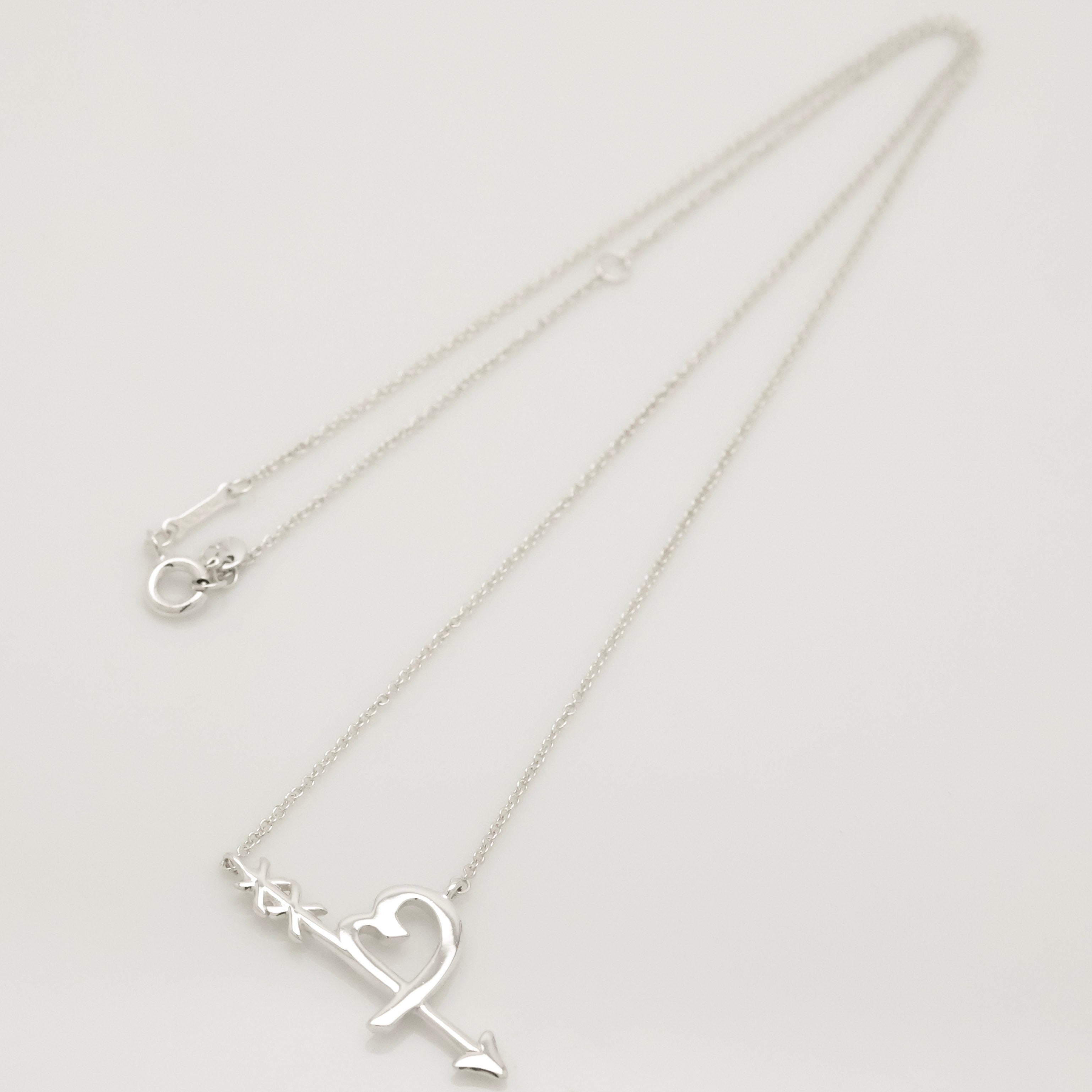  Tiffany & Co. Loving Heart Arrow Necklace Sterling Silver 925 